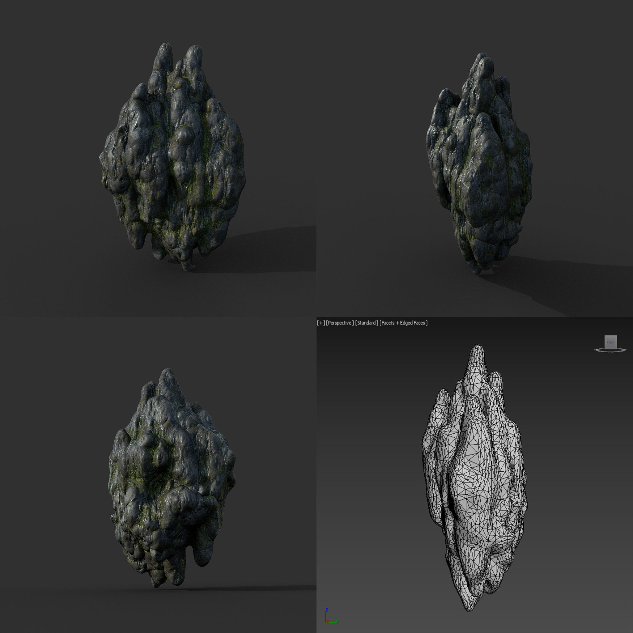 Low poly Mossy Cave Modular Column Pack 200802 Low-poly 3D model_65