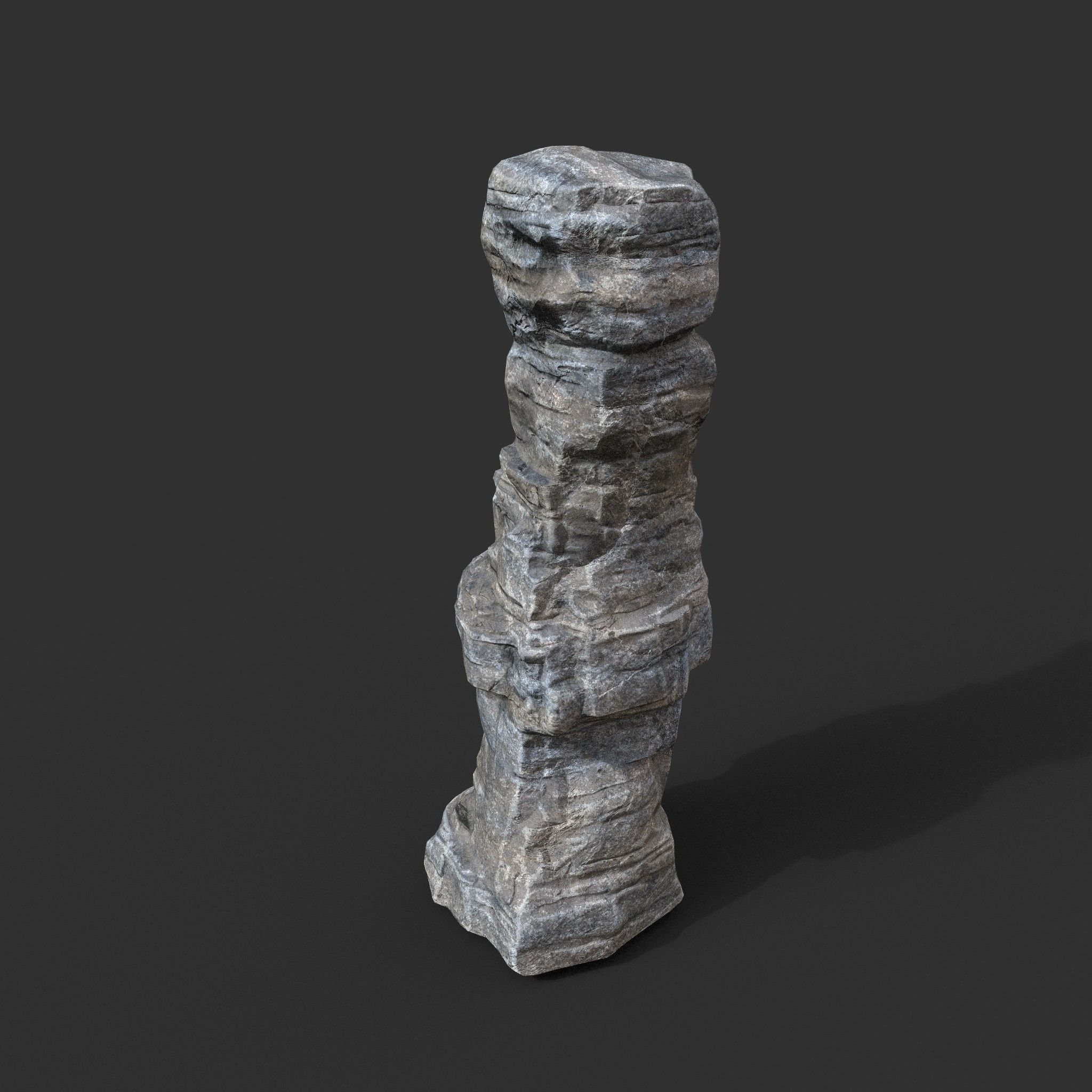 Low poly Gray Cliff Rock 200915 Pack C Low-poly 3D model_3