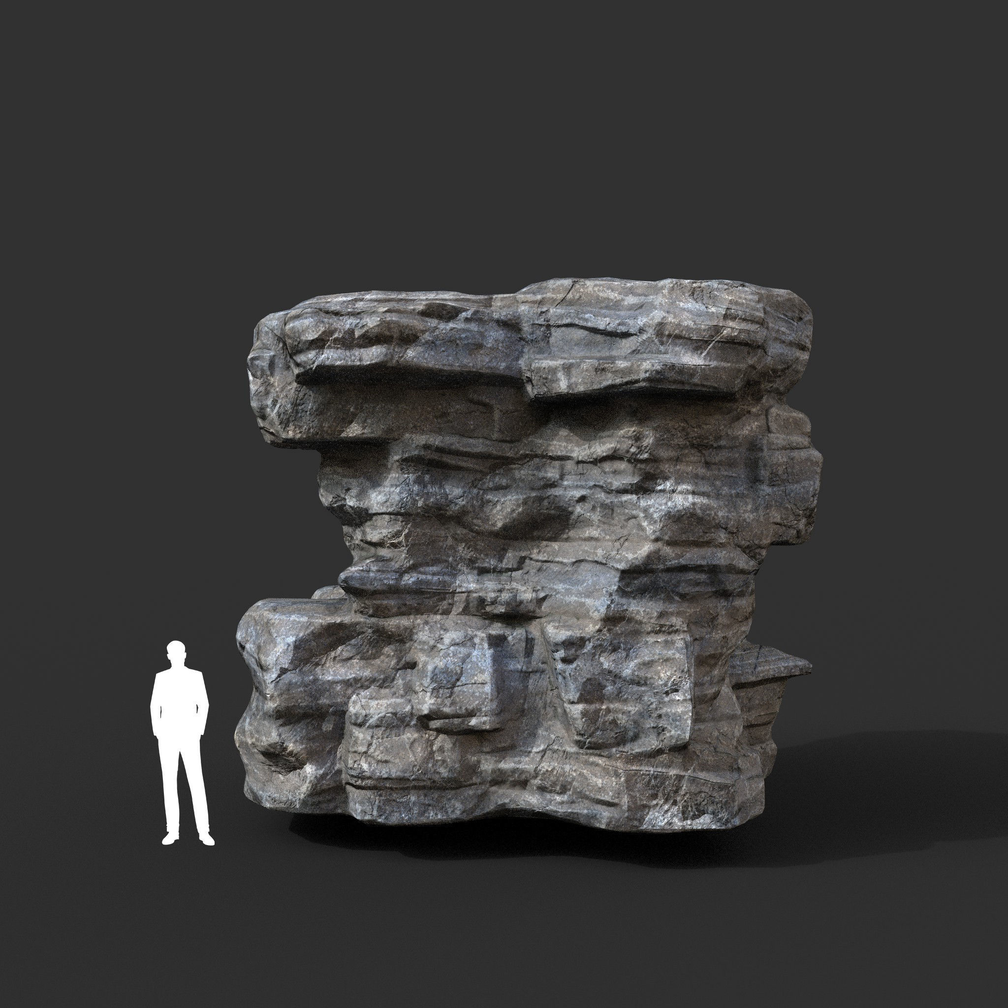 Low poly Gray Cliff Rock 200915 Pack C Low-poly 3D model_11