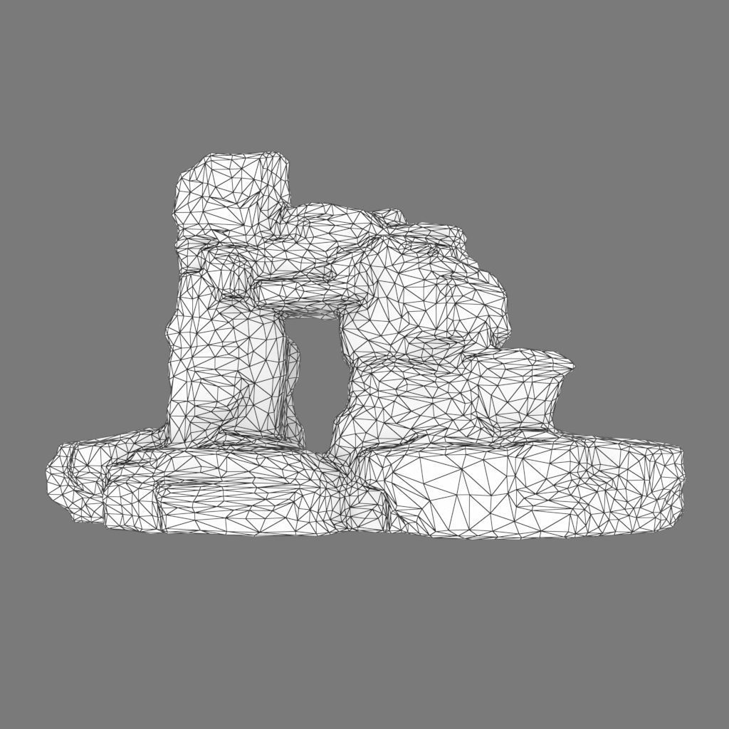 Low poly Gray Cliff Rock 200915 Pack C Low-poly 3D model_31