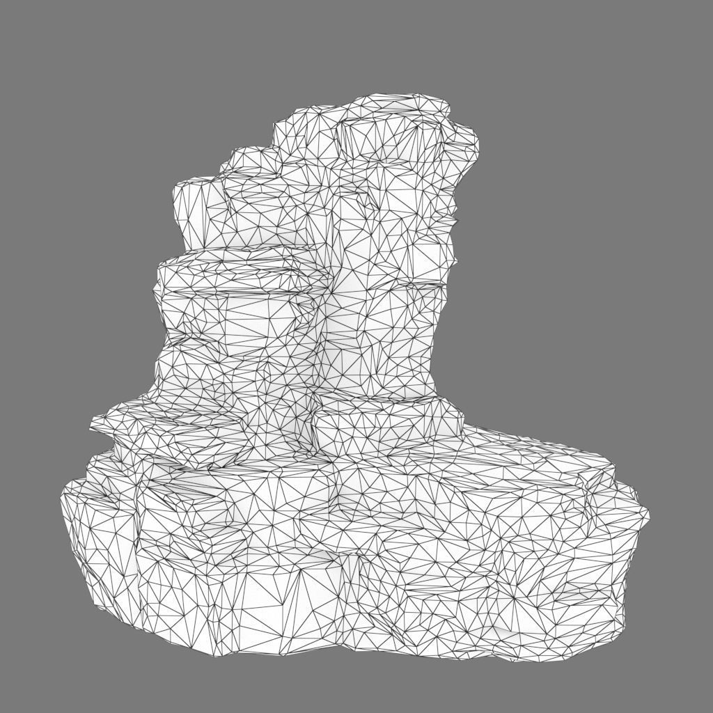 Low poly Gray Cliff Rock 200915 Pack C Low-poly 3D model_10