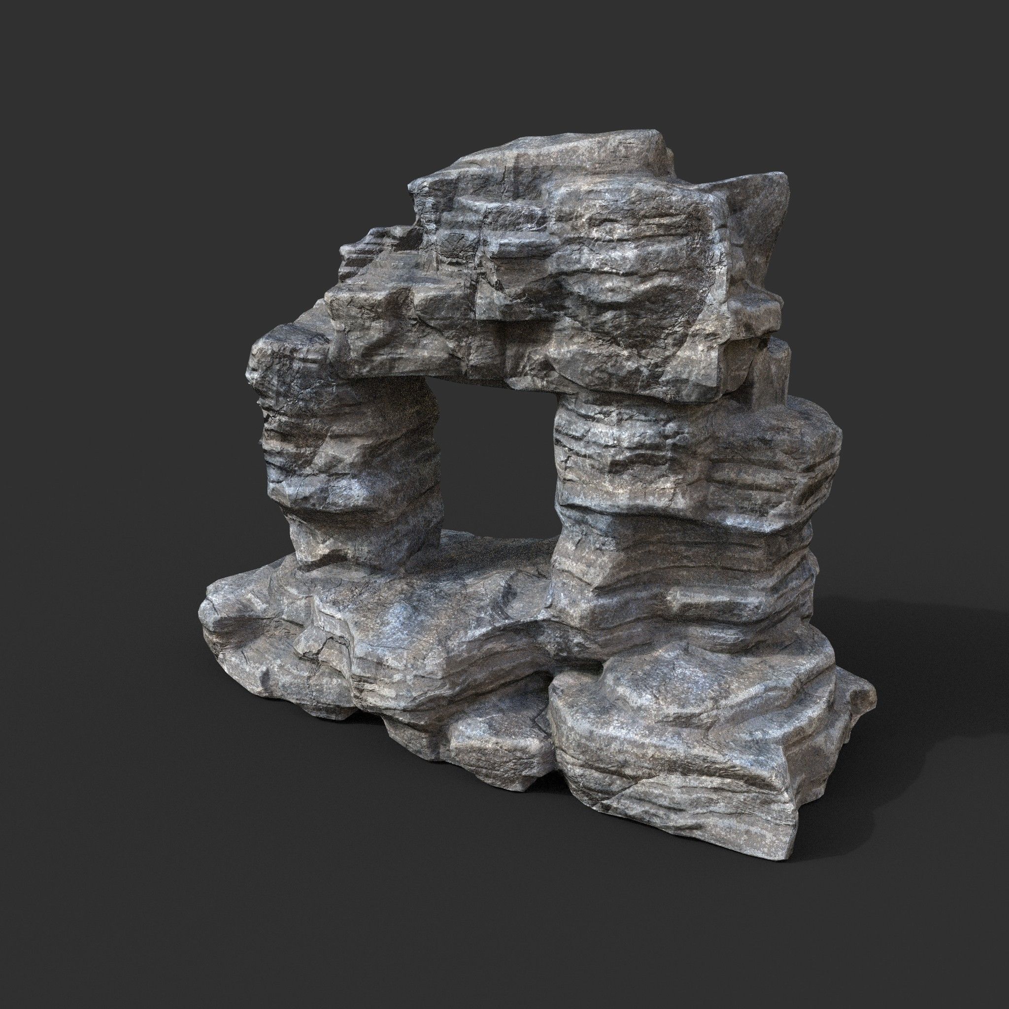 Low poly Gray Cliff Rock 200915 Pack C Low-poly 3D model_27