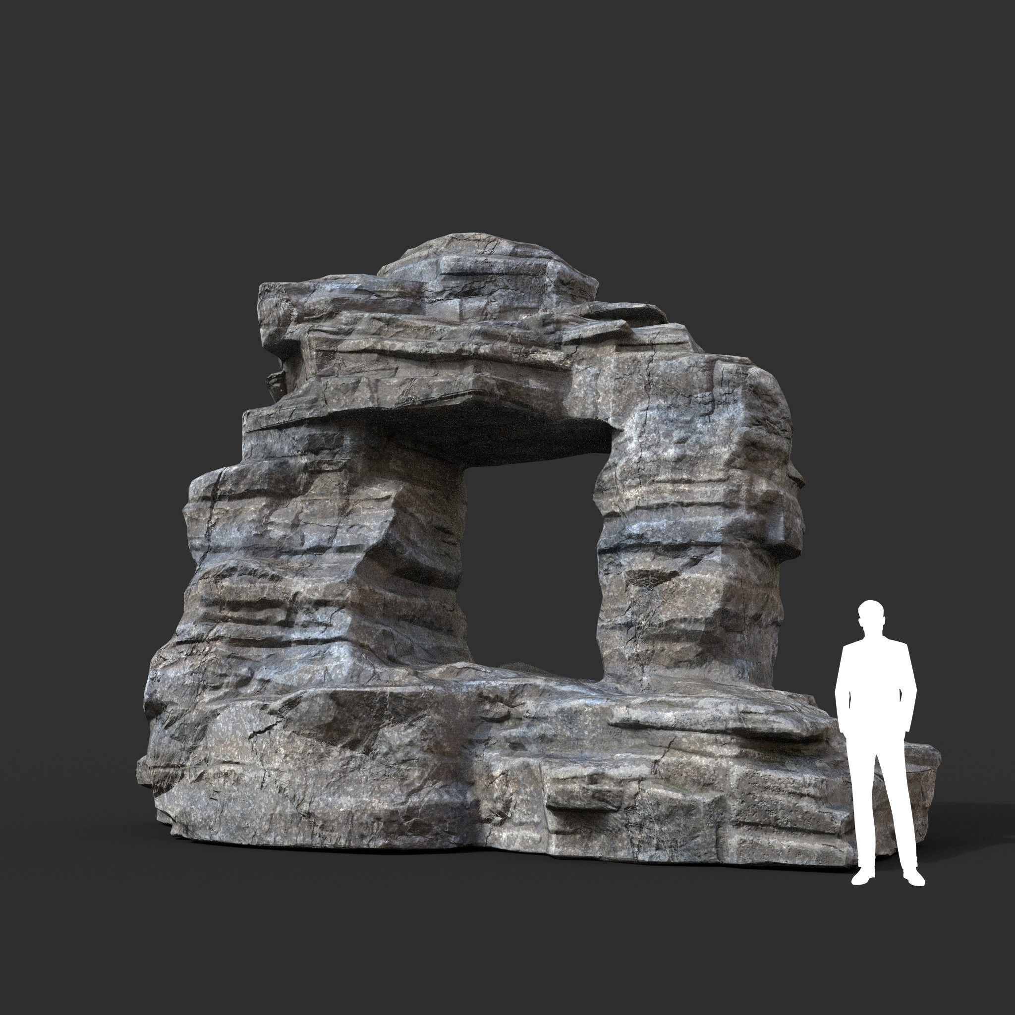Low poly Gray Cliff Rock 200915 Pack C Low-poly 3D model_26
