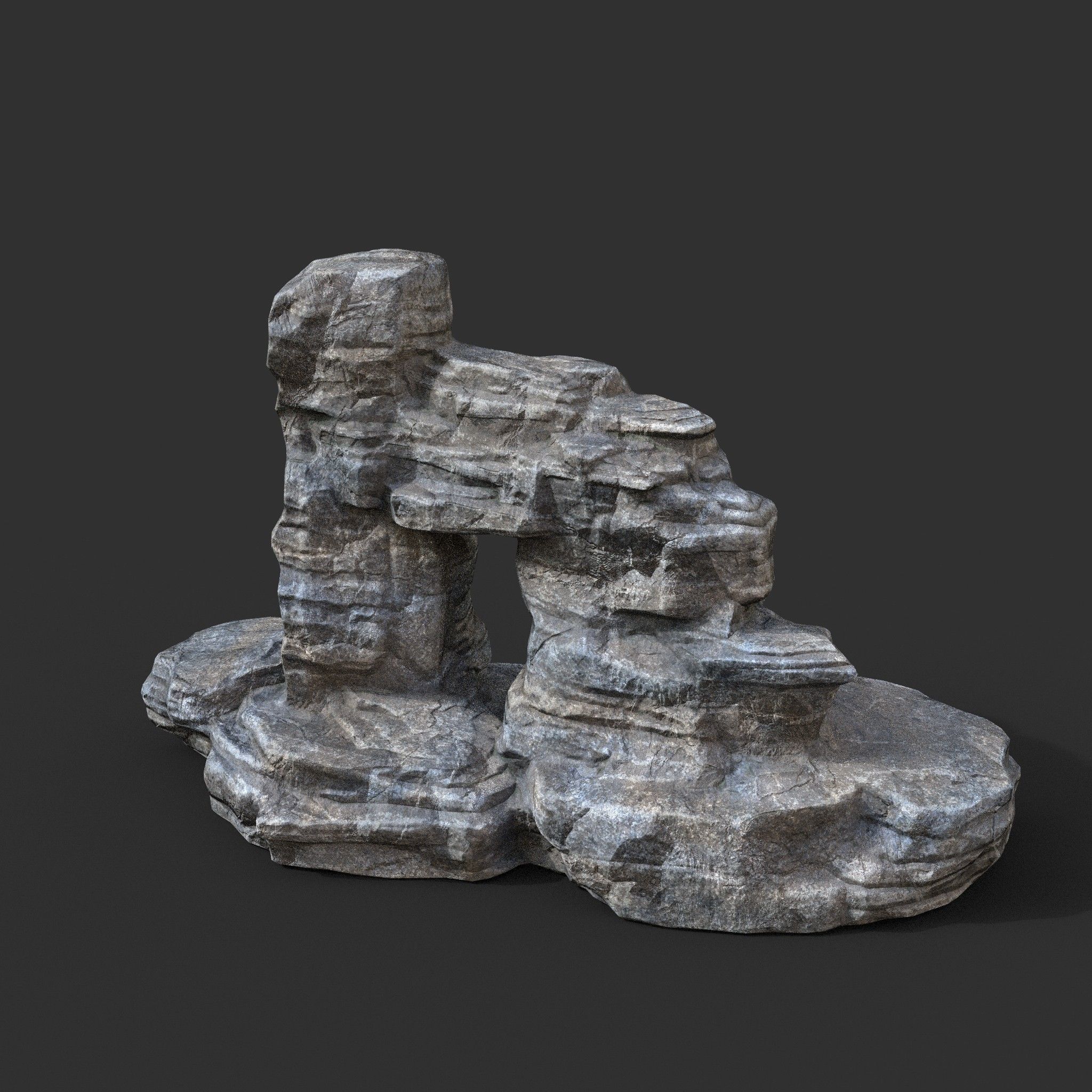 Low poly Gray Cliff Rock 200915 Pack C Low-poly 3D model_30