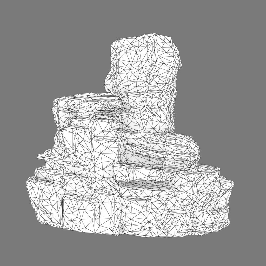 Low poly Gray Cliff Rock 200915 Pack C Low-poly 3D model_16