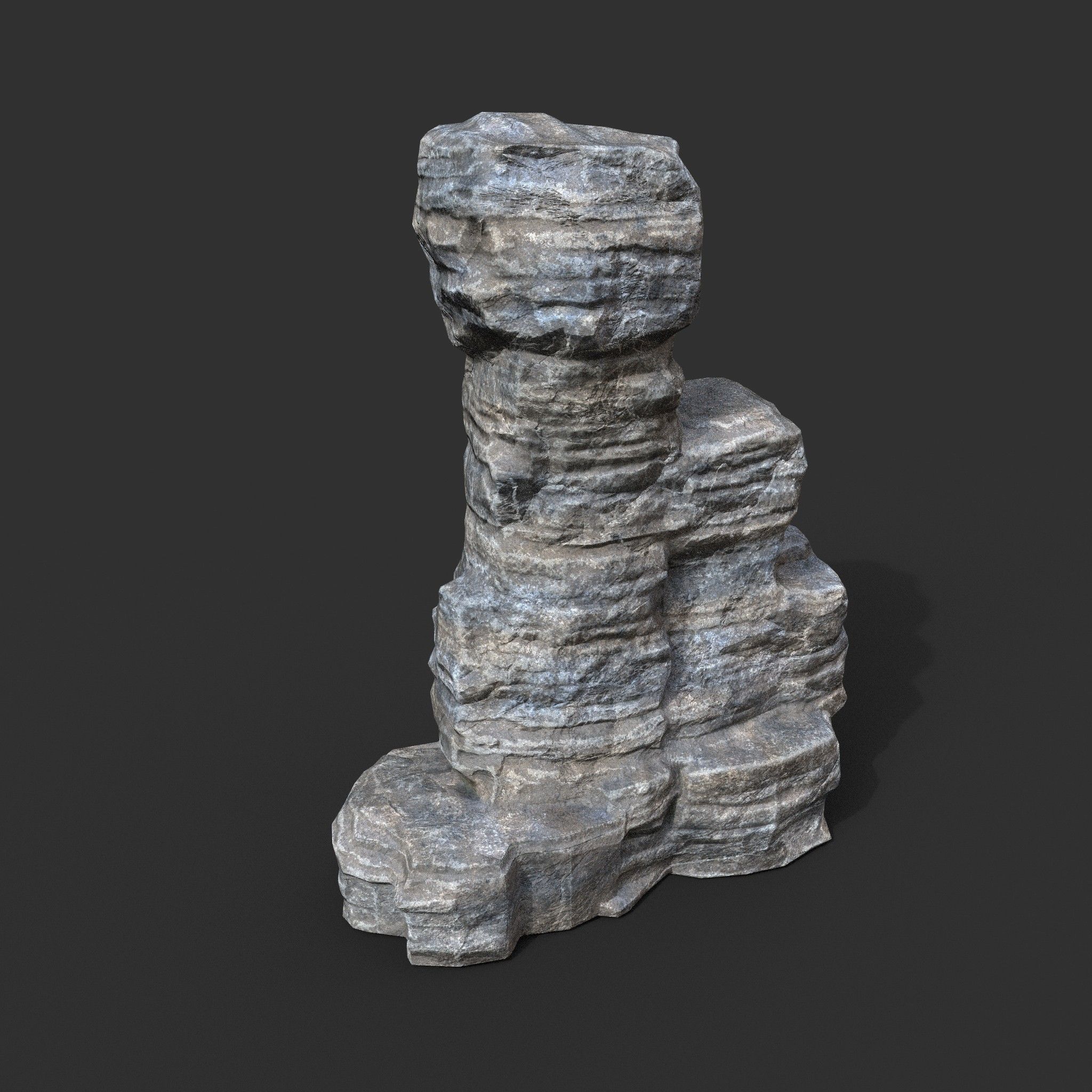 Low poly Gray Cliff Rock 200915 Pack C Low-poly 3D model_21