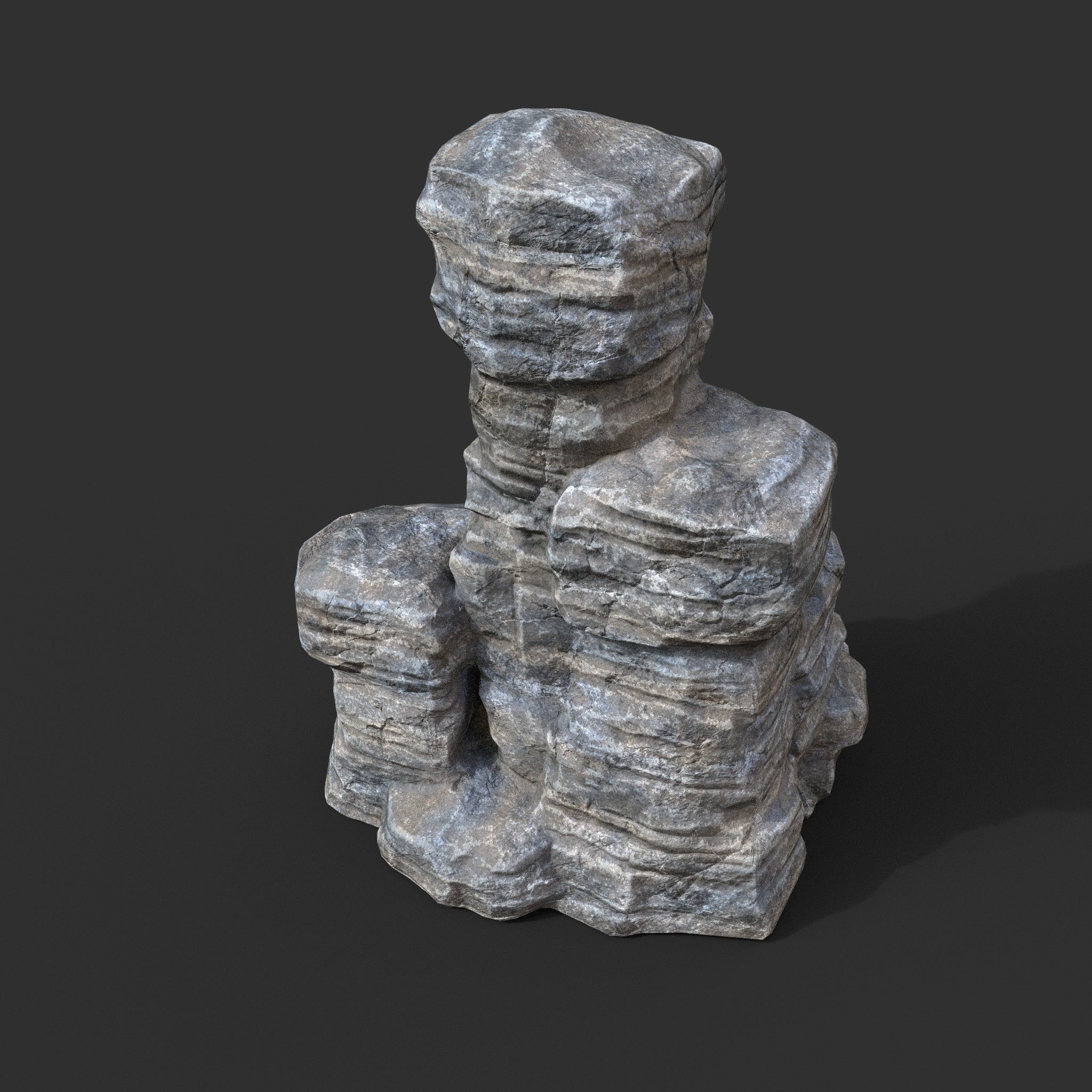 Low poly Gray Cliff Rock 200915 Pack C Low-poly 3D model_18