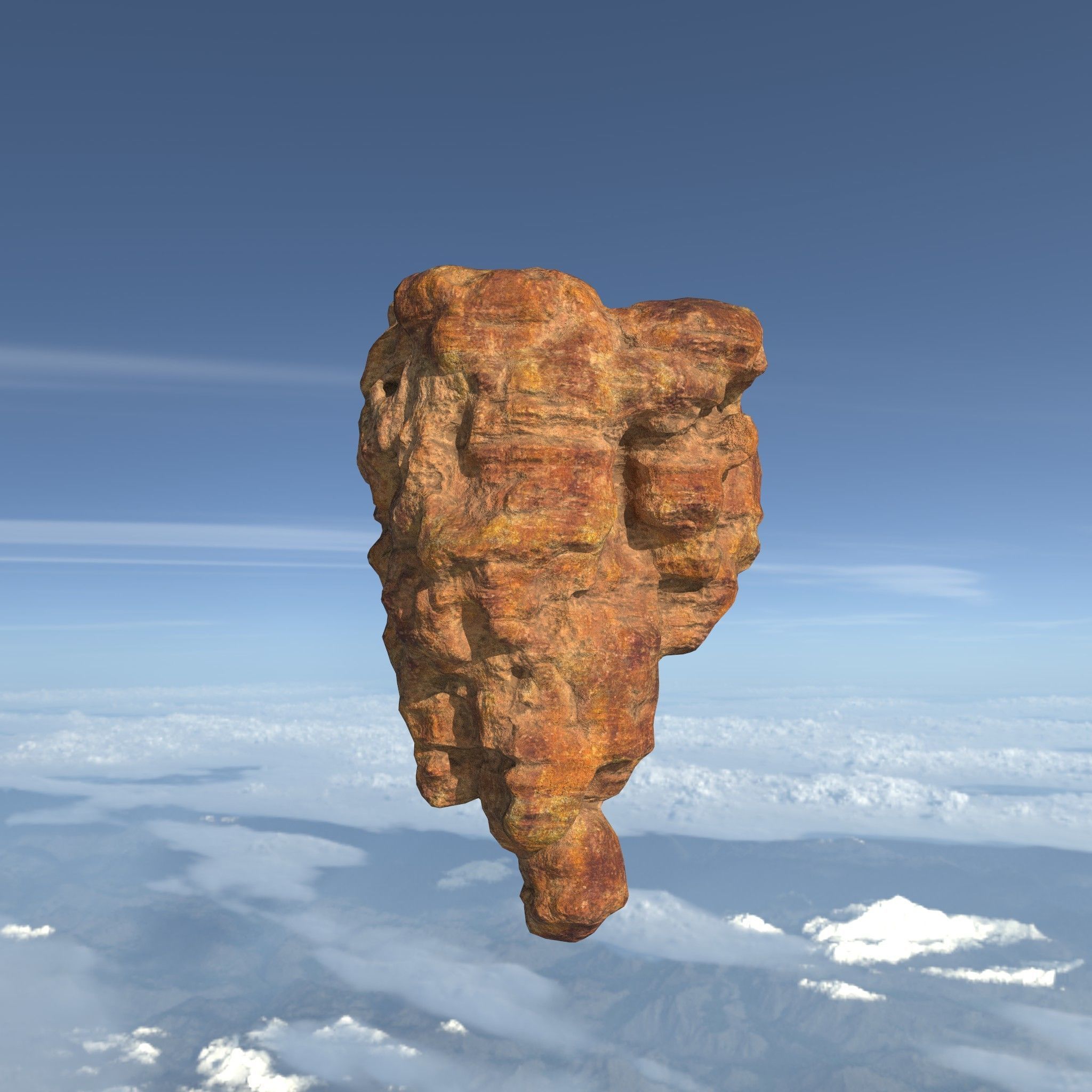 Low poly Floating Desert Rock Pack 200827 Low-poly 3D model_3