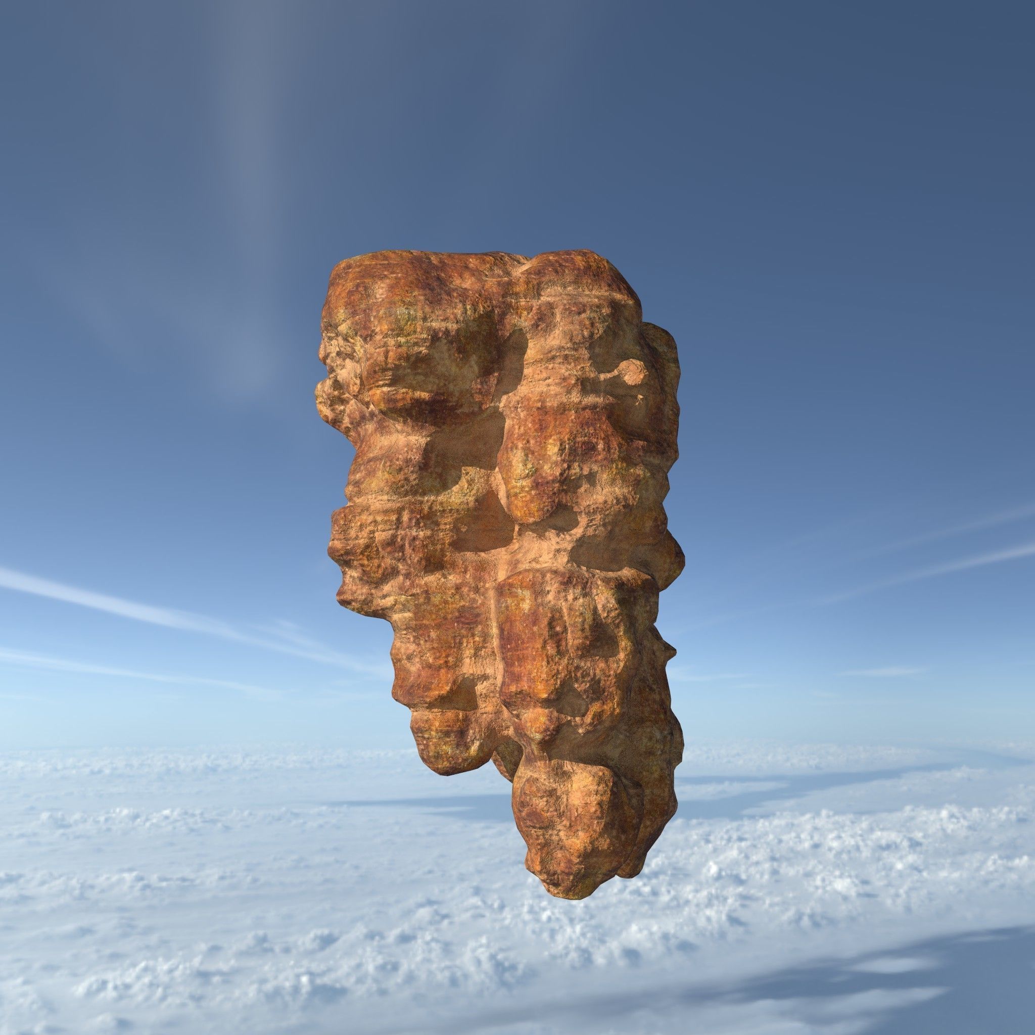 Low poly Floating Desert Rock Pack 200827 Low-poly 3D model_21