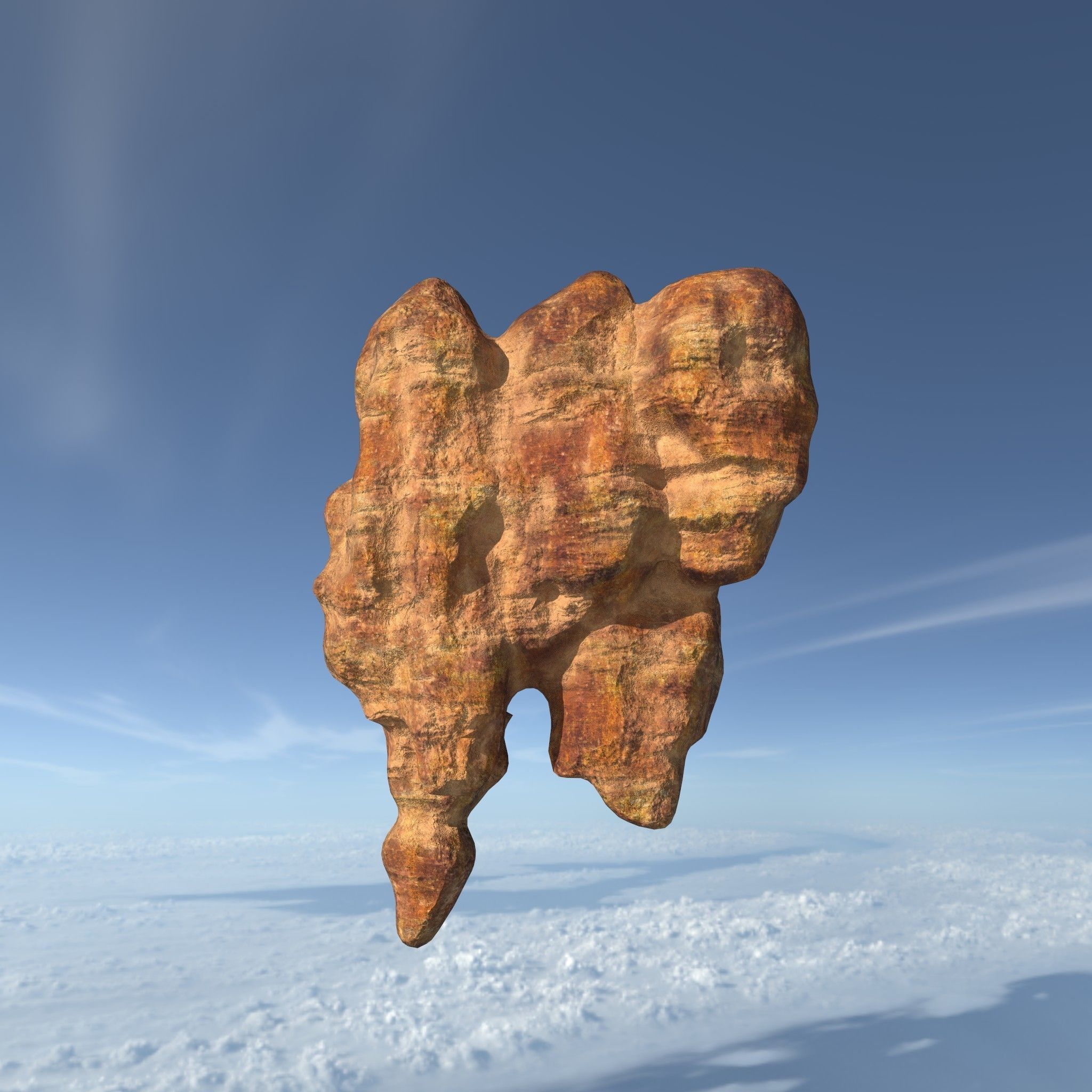 Low poly Floating Desert Rock Pack 200827 Low-poly 3D model_6