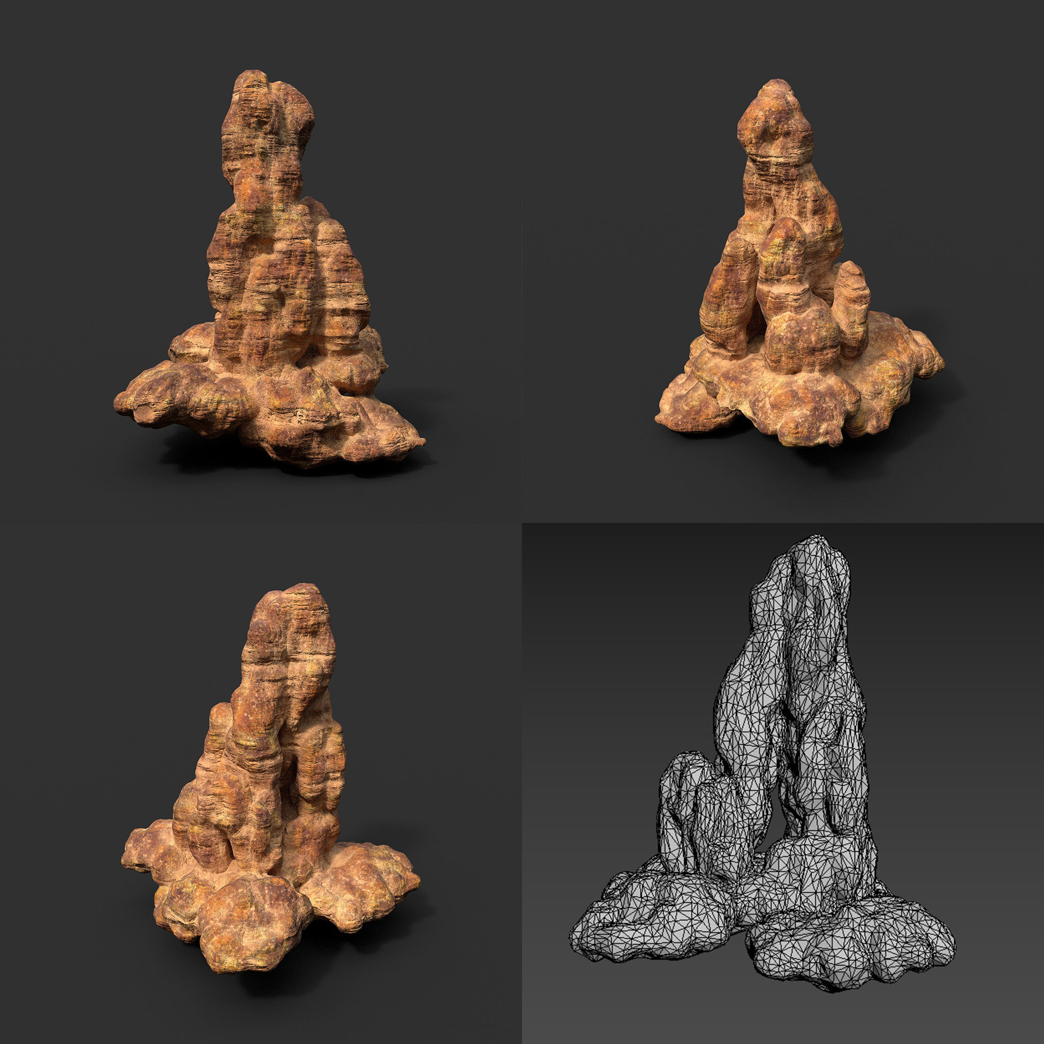 Low poly Desert Cave Modular Exterior Pack Low-poly 3D model_17