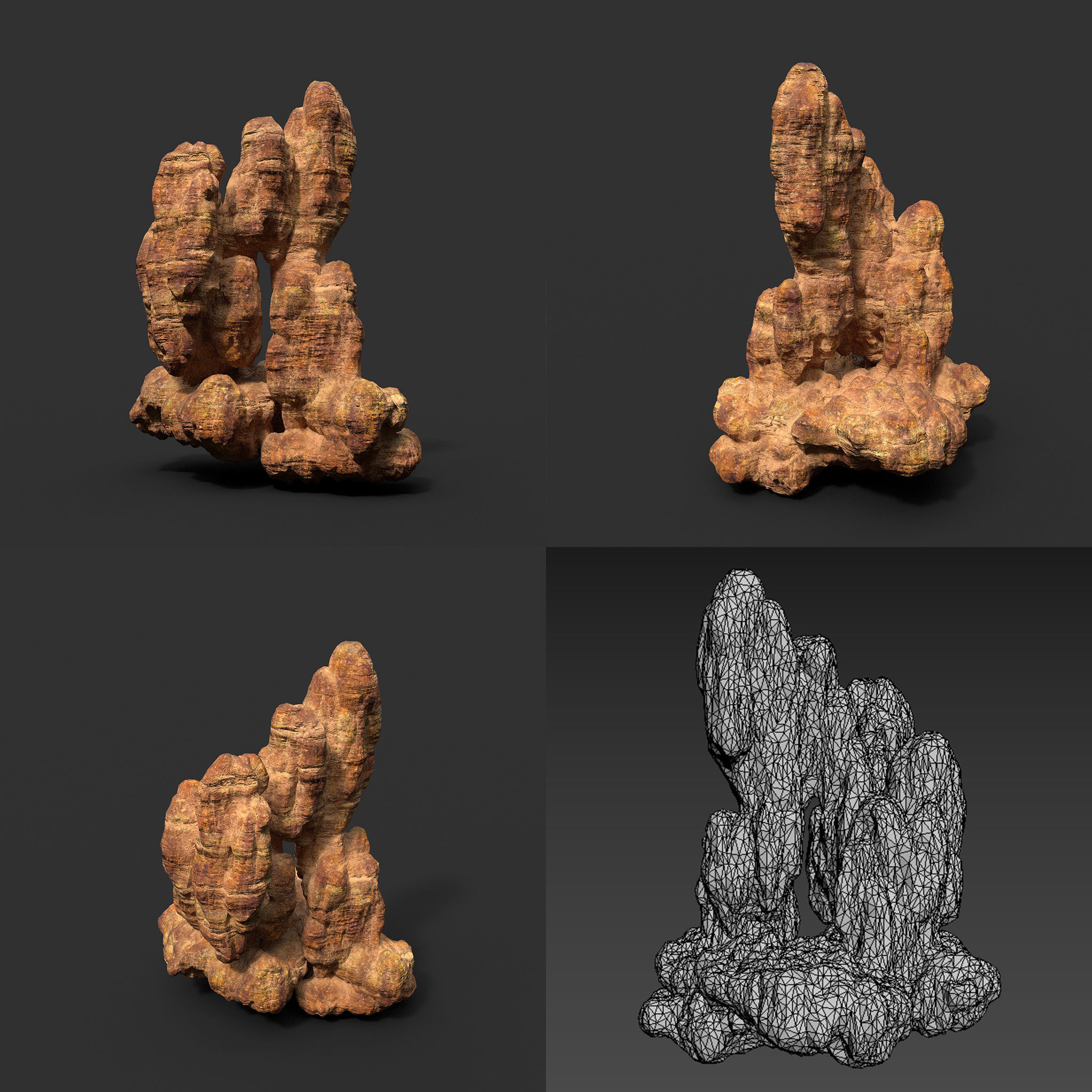 Low poly Desert Cave Modular Exterior Pack Low-poly 3D model_21