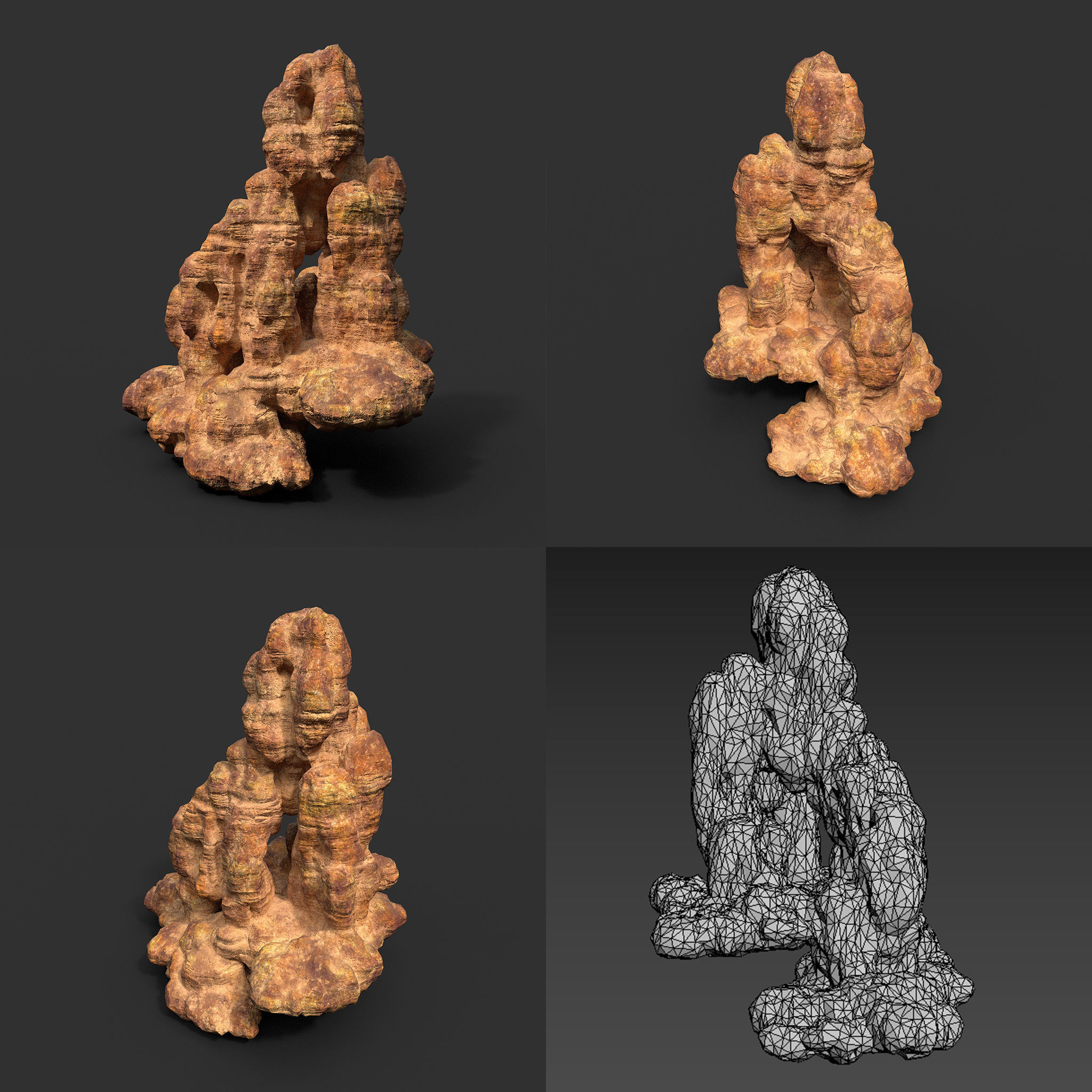 Low poly Desert Cave Modular Exterior Pack Low-poly 3D model_13