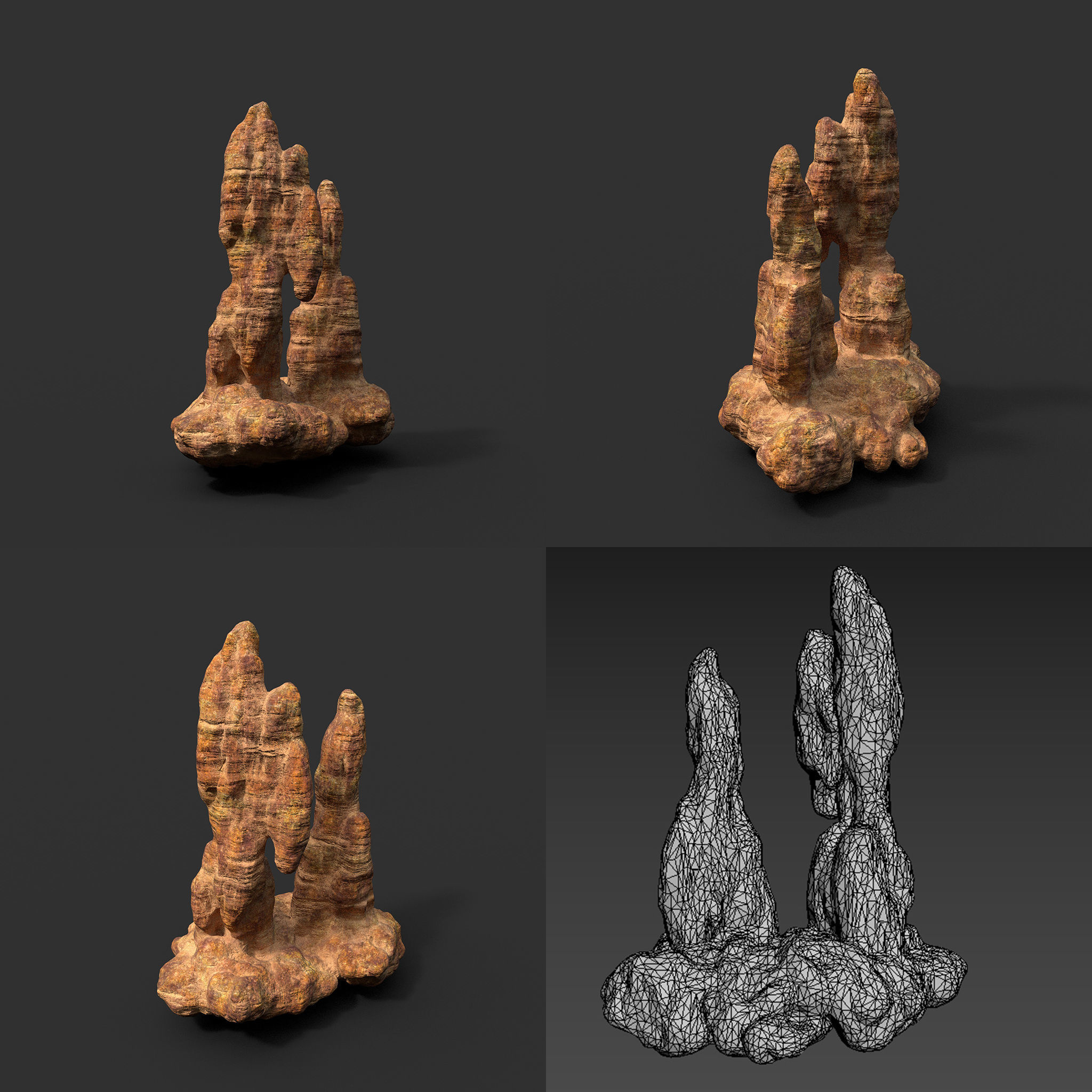 Low poly Desert Cave Modular Exterior Pack Low-poly 3D model_19