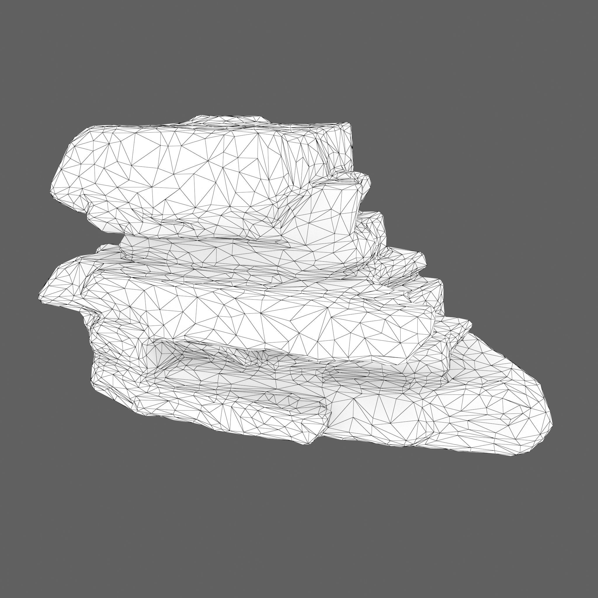 Low poly Big Rock Formation Pack 200928 - Limestone Low-poly 3D model_4