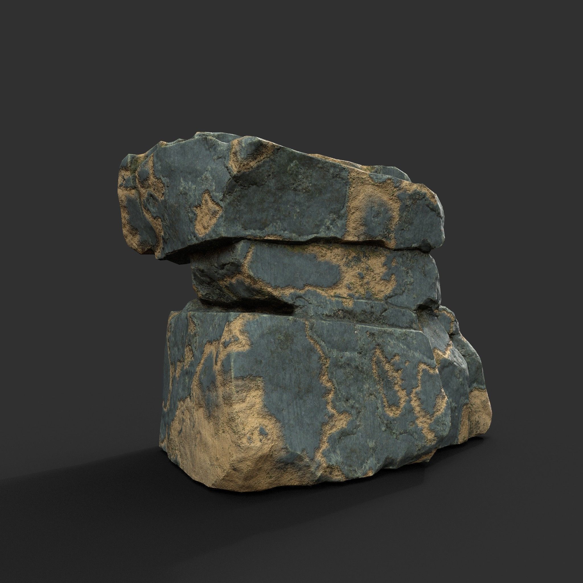 Low poly Big Rock Formation Pack 200928 - Limestone Low-poly 3D model_27