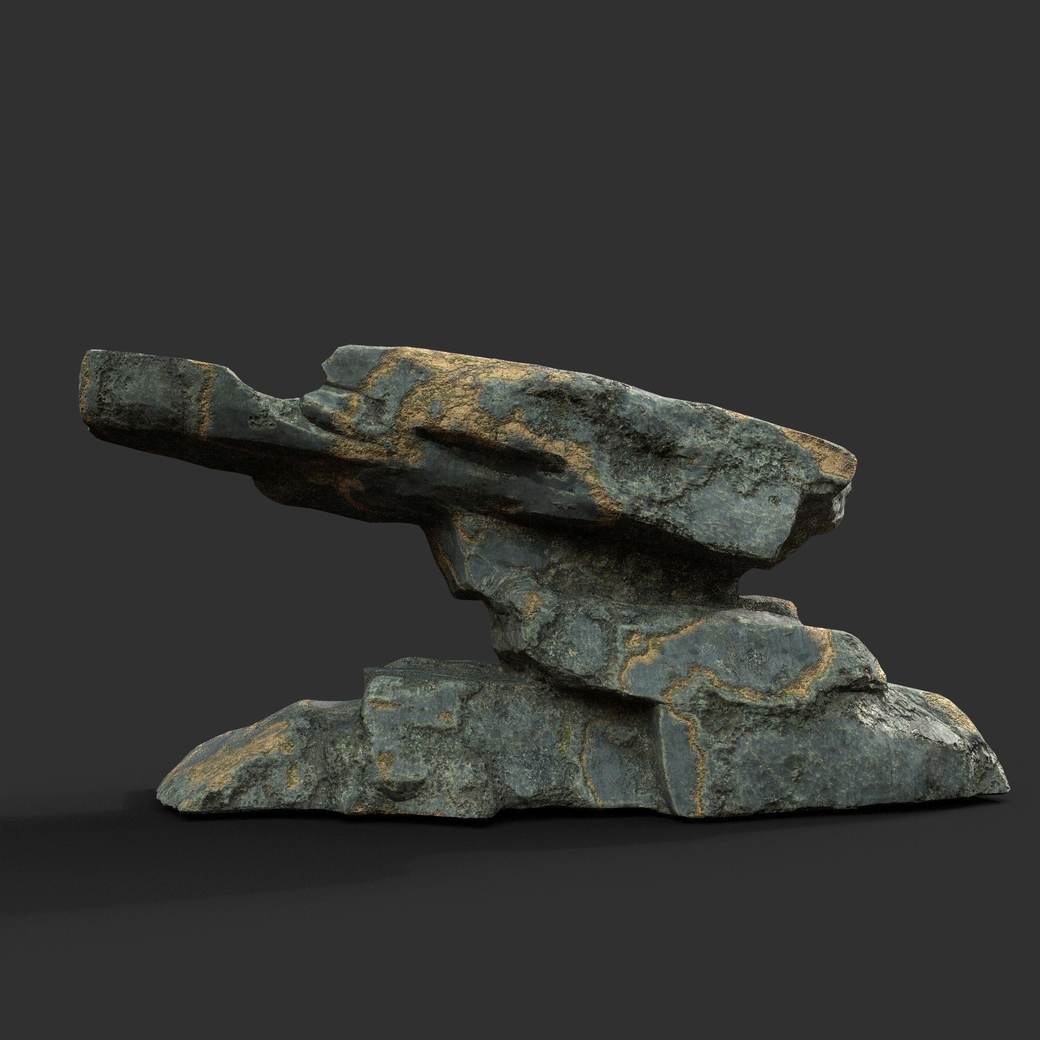 Low poly Big Rock Formation Pack 200928 - Limestone Low-poly 3D model_23