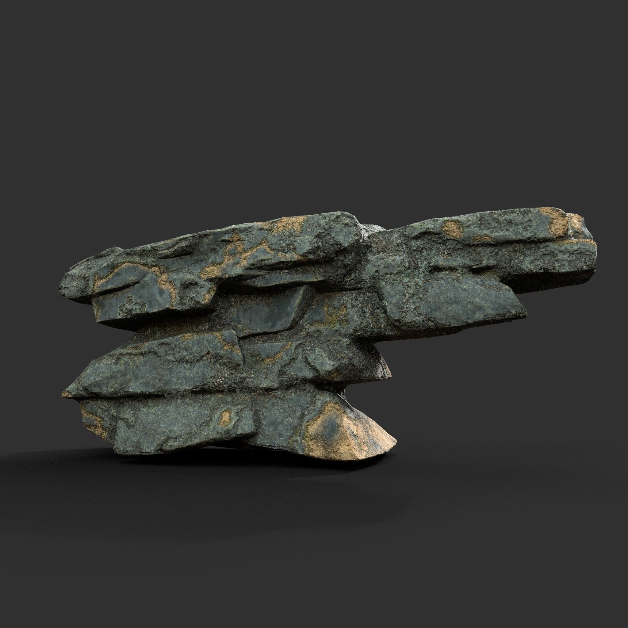 Low poly Big Rock Formation Pack 200928 - Limestone Low-poly 3D model_11