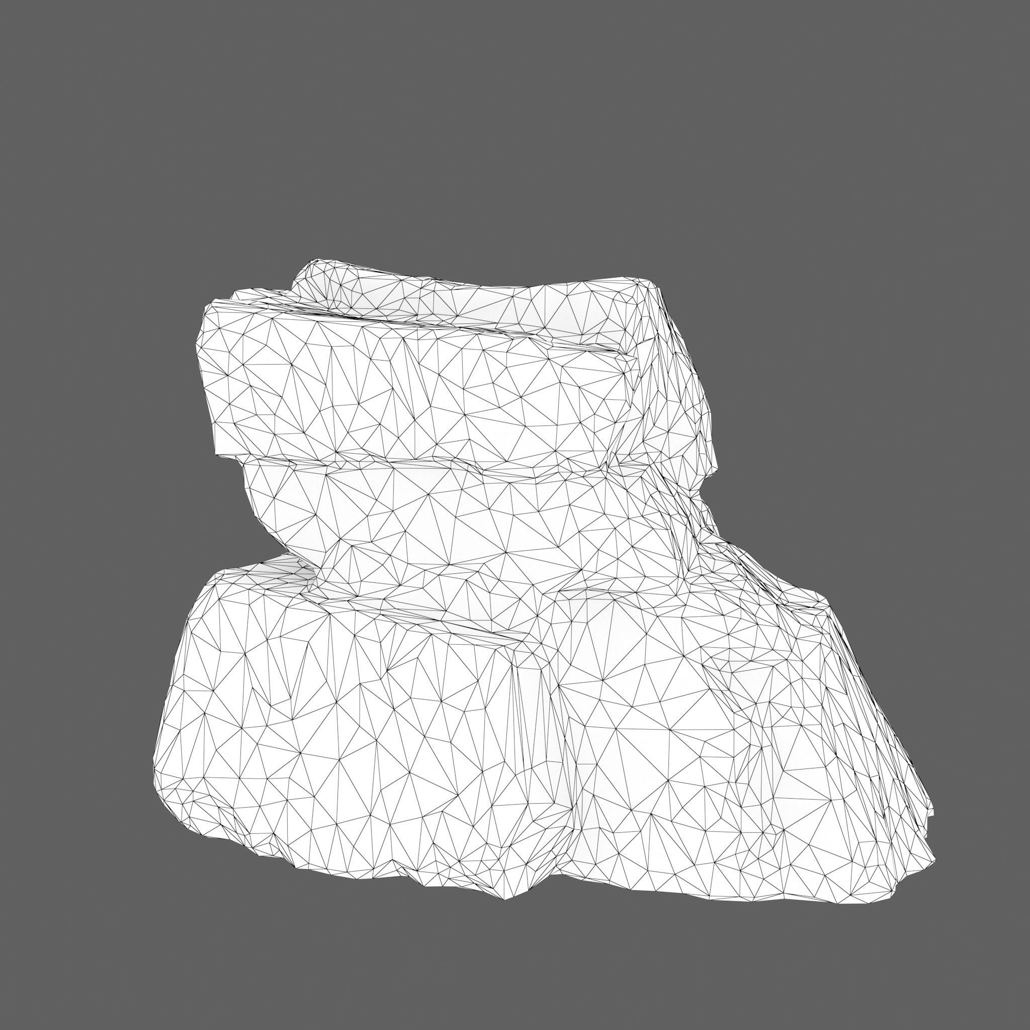 Low poly Big Rock Formation Pack 200928 - Limestone Low-poly 3D model_28