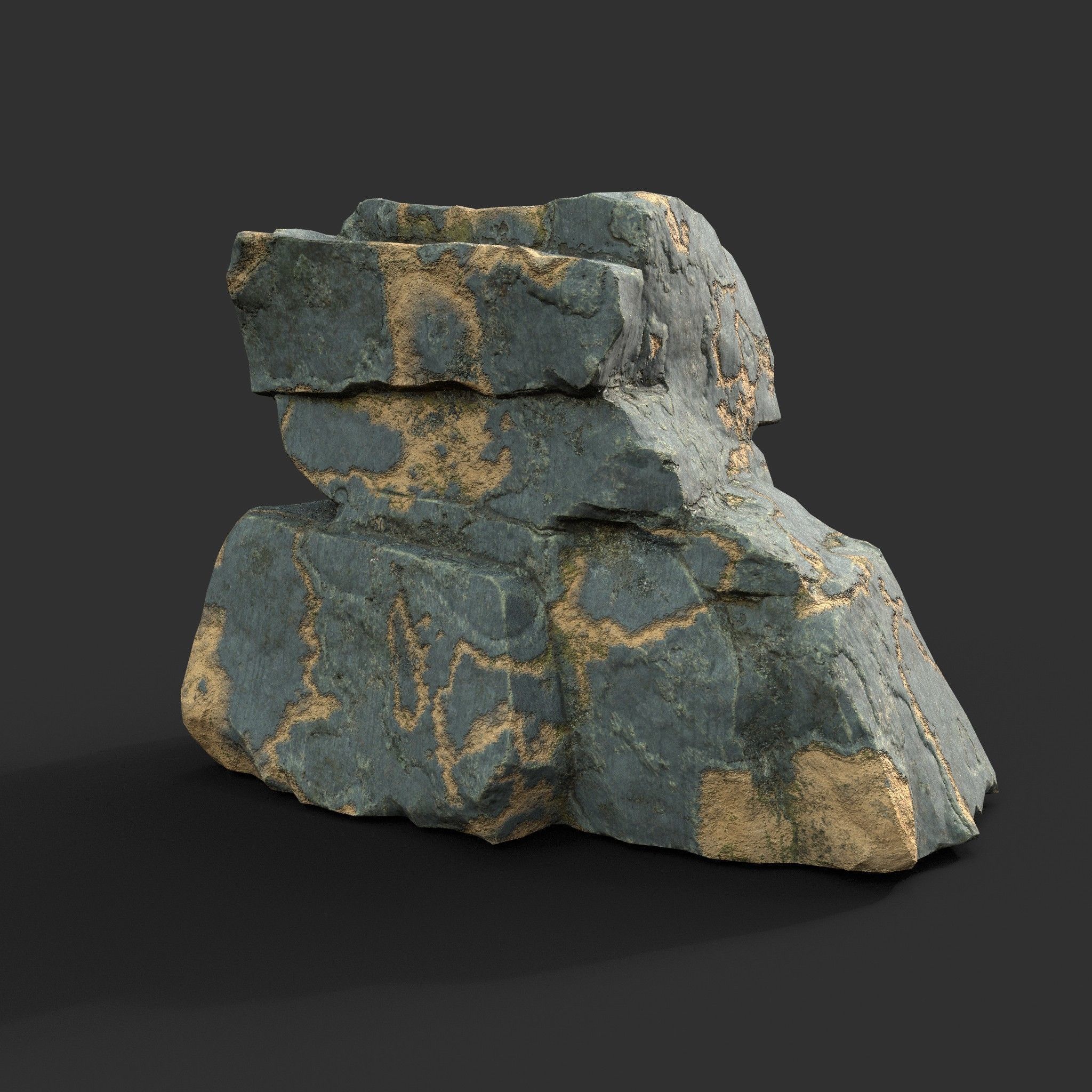 Low poly Big Rock Formation Pack 200928 - Limestone Low-poly 3D model_26