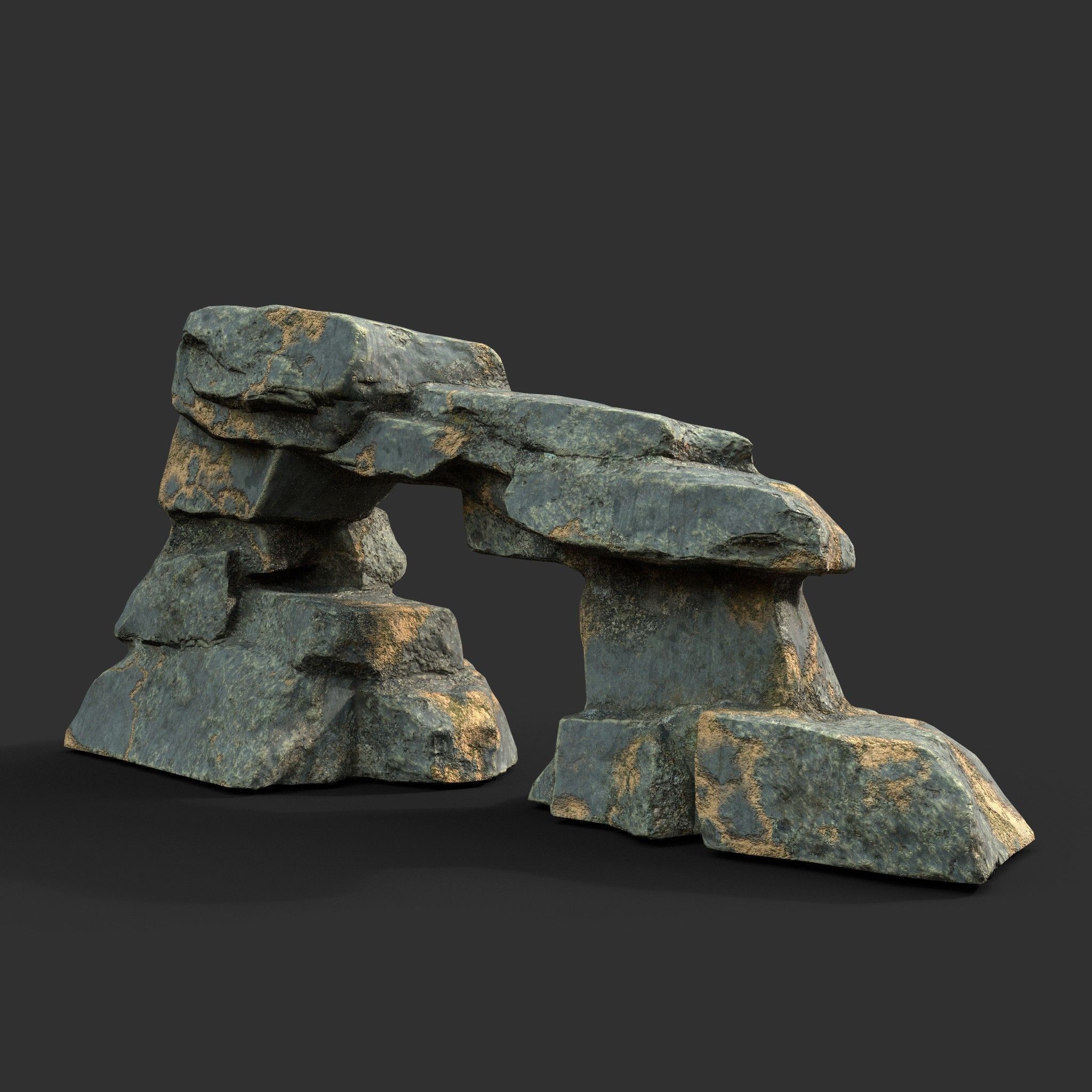 Low poly Big Rock Formation Pack 200928 - Limestone Low-poly 3D model_30