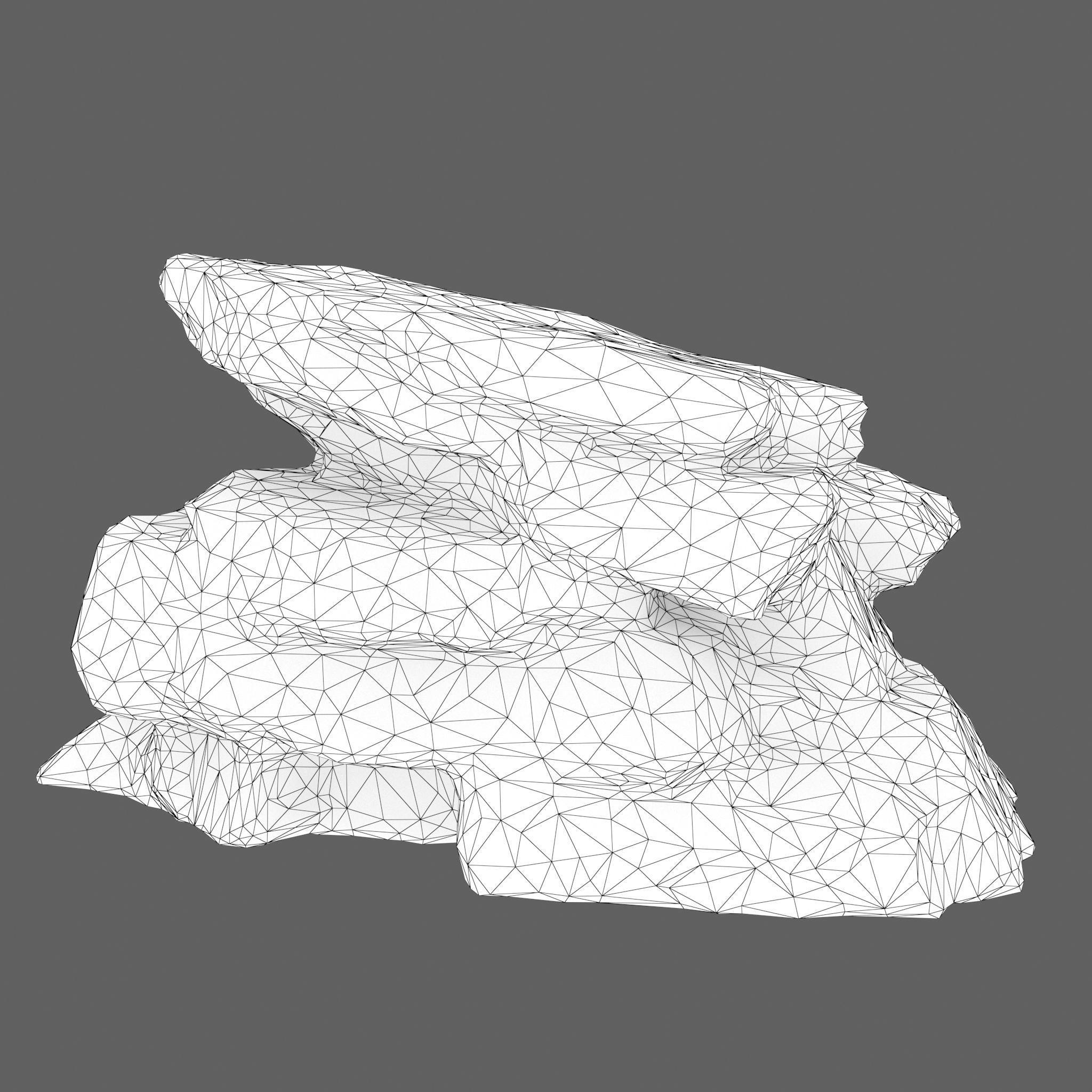 Low poly Big Rock Formation Pack 200928 - Limestone Low-poly 3D model_22