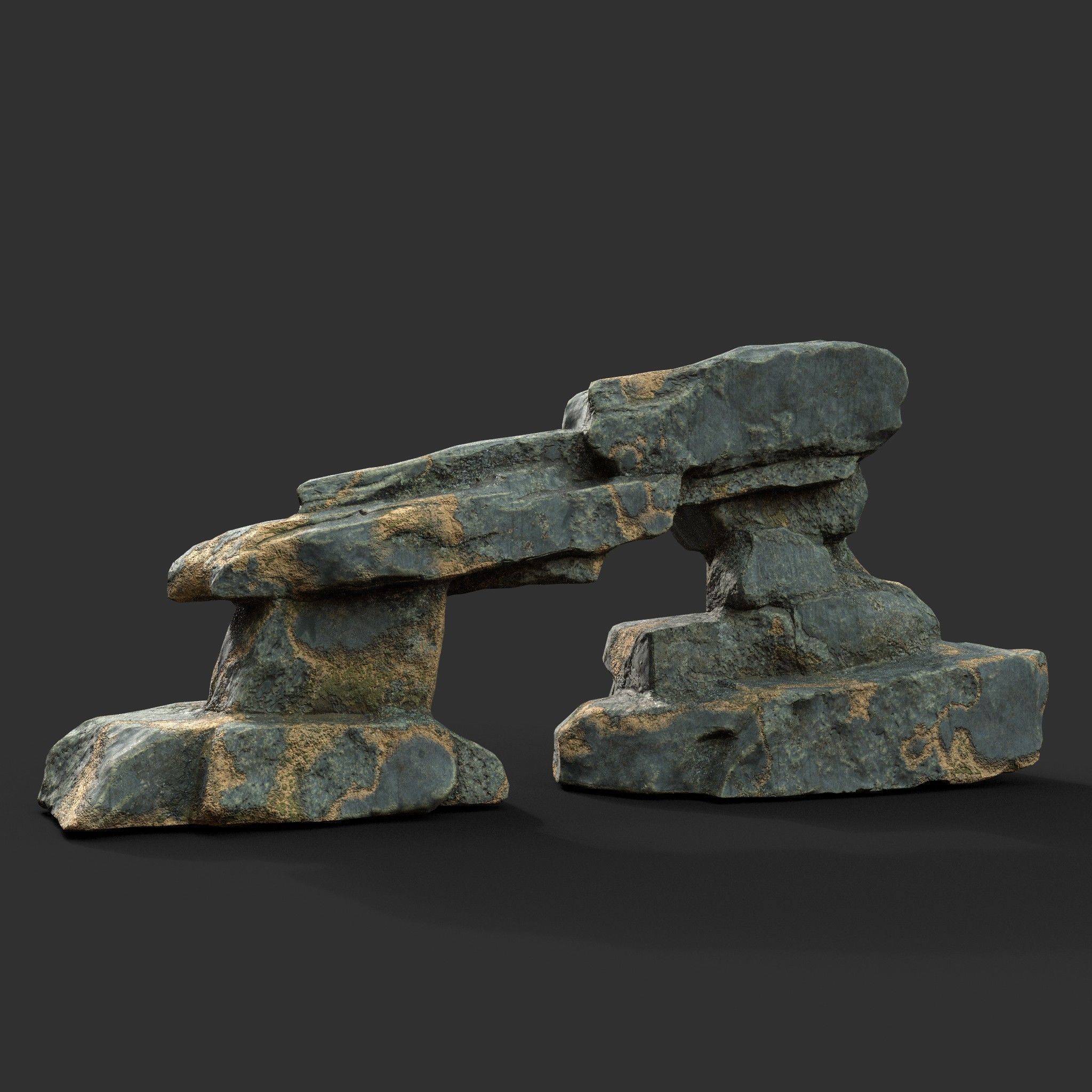 Low poly Big Rock Formation Pack 200928 - Limestone Low-poly 3D model_29