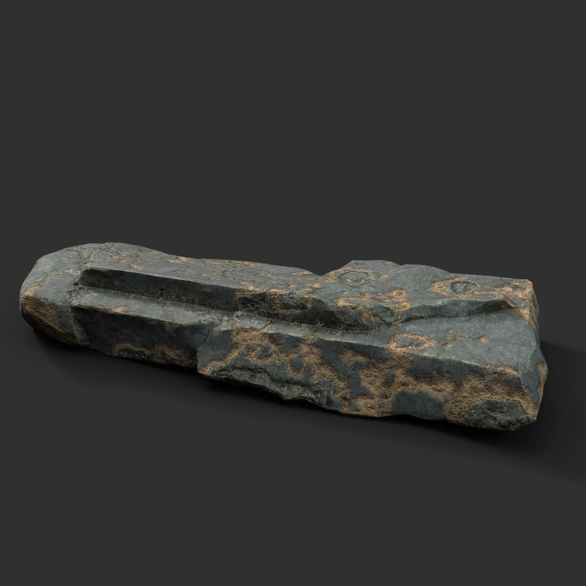 Low poly Big Rock Formation Pack 200928 - Limestone Low-poly 3D model_8