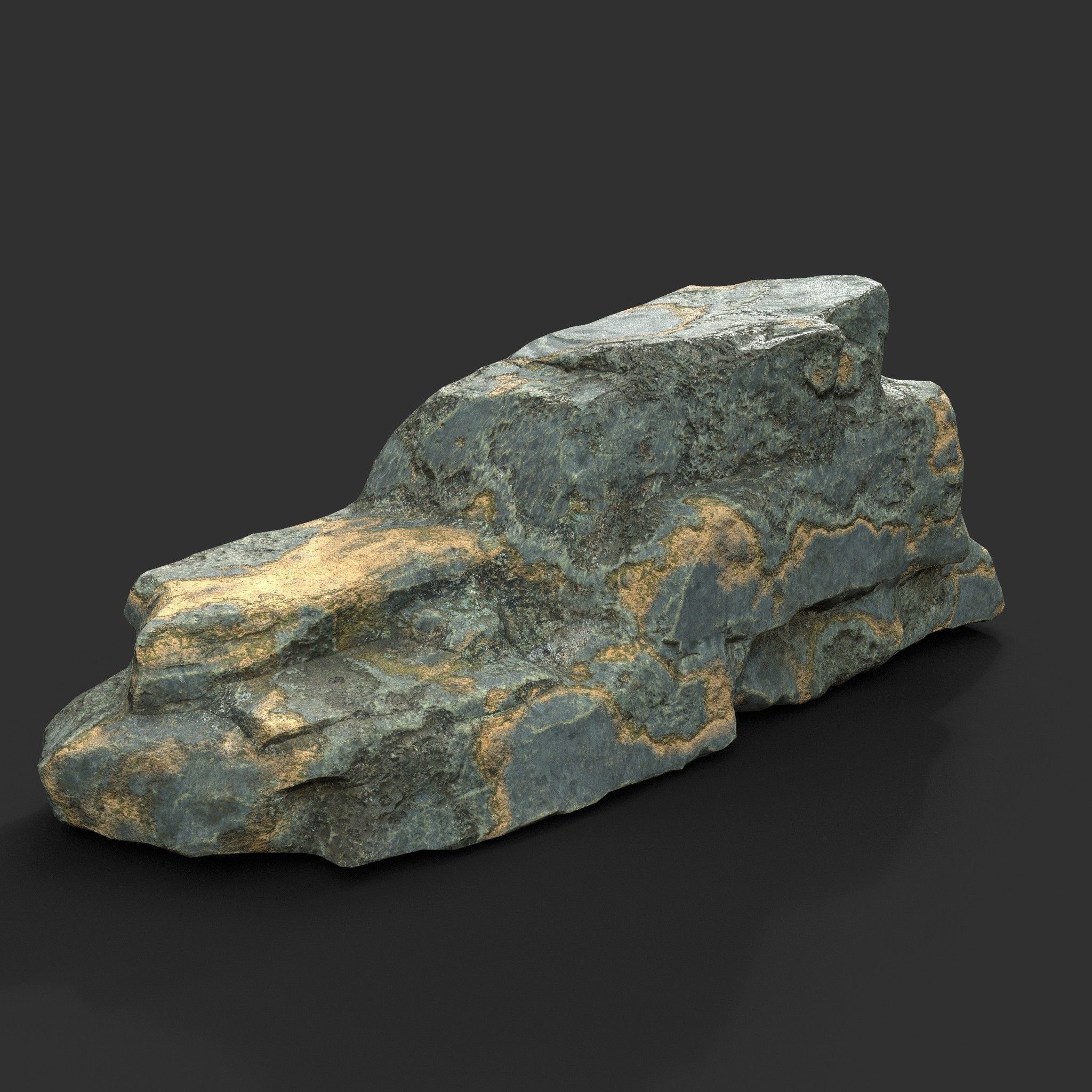 Low poly Big Rock Formation Pack 200928 - Limestone Low-poly 3D model_18