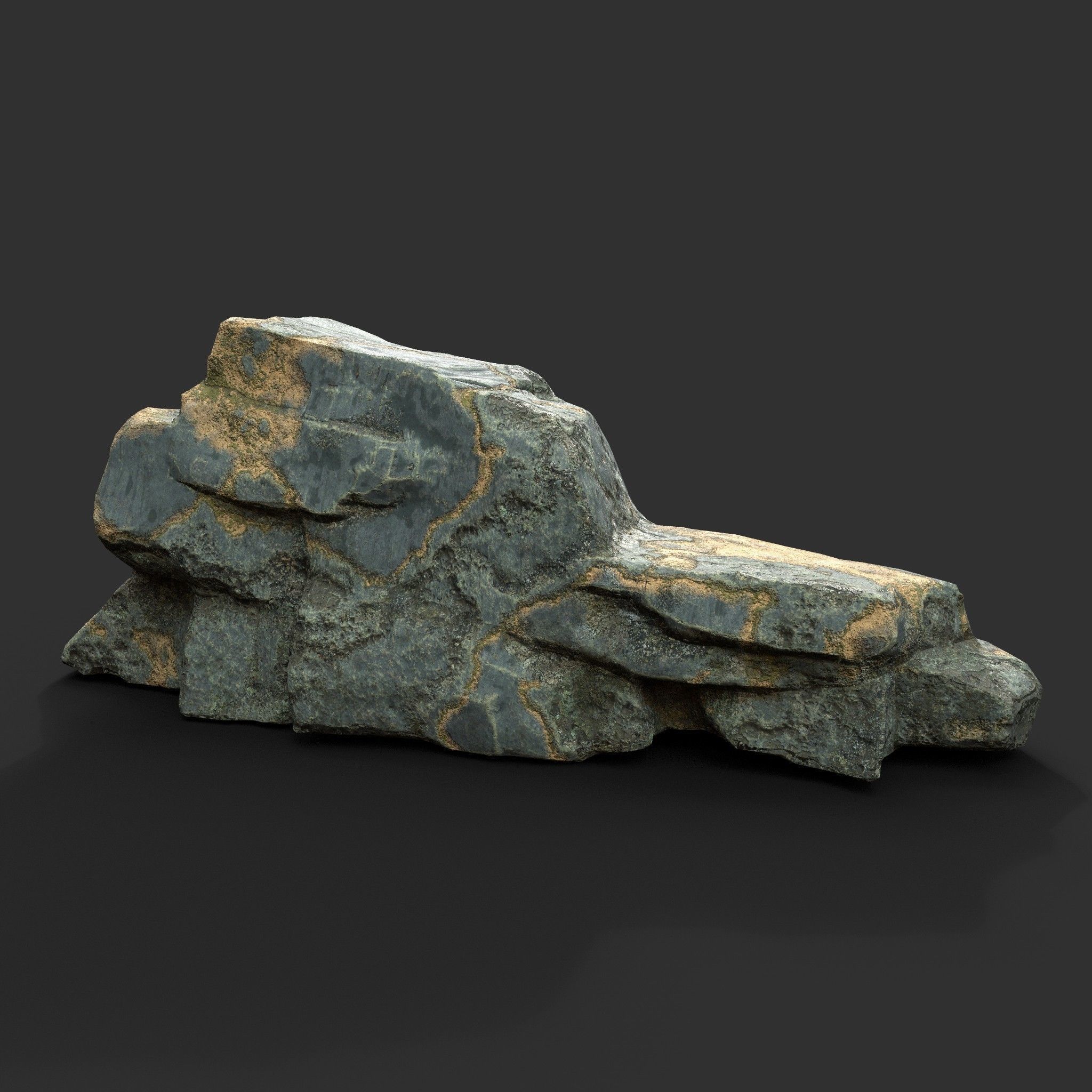 Low poly Big Rock Formation Pack 200928 - Limestone Low-poly 3D model_17