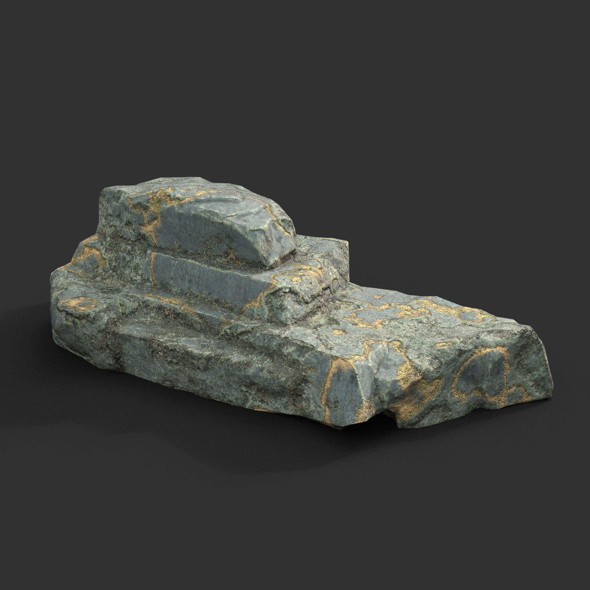 Low poly Big Rock Formation Pack 200928 - Limestone Low-poly 3D model_6