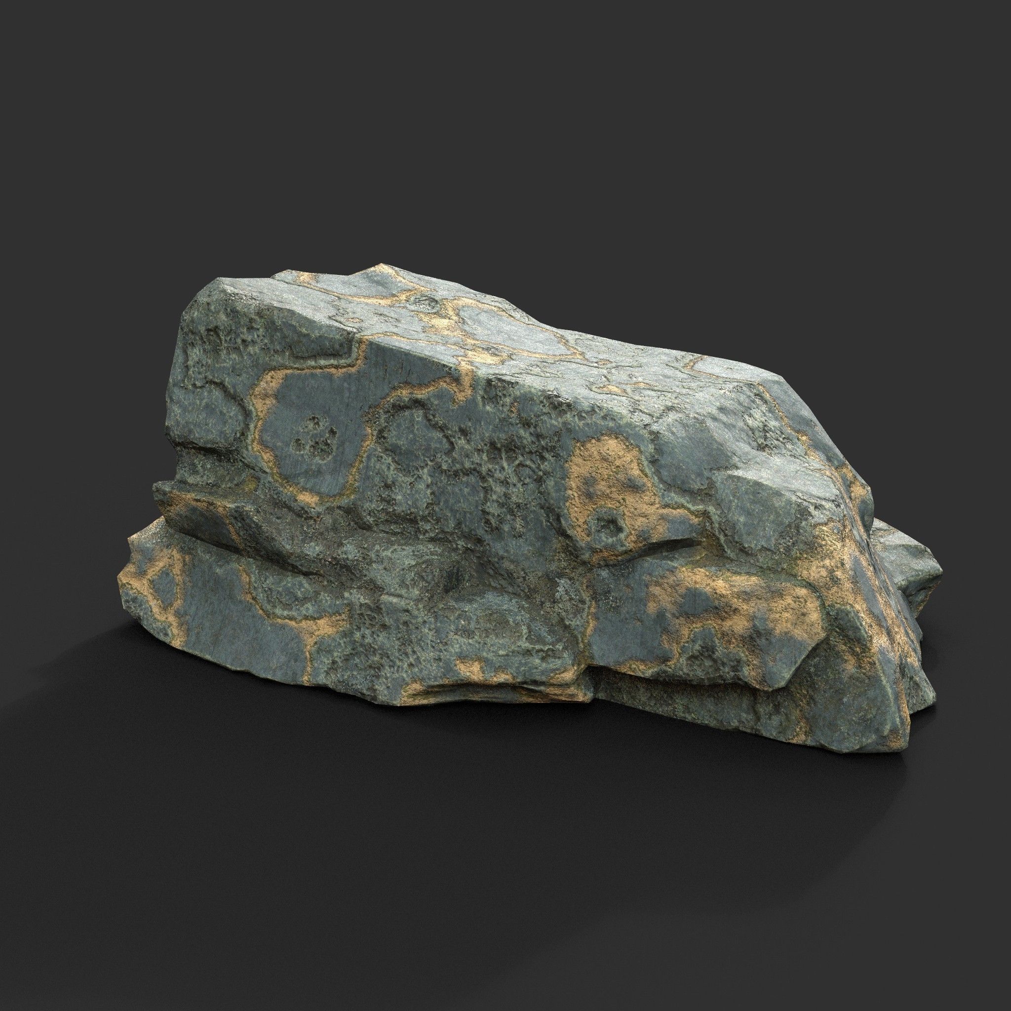 Low poly Big Rock Formation Pack 200928 - Limestone Low-poly 3D model_15