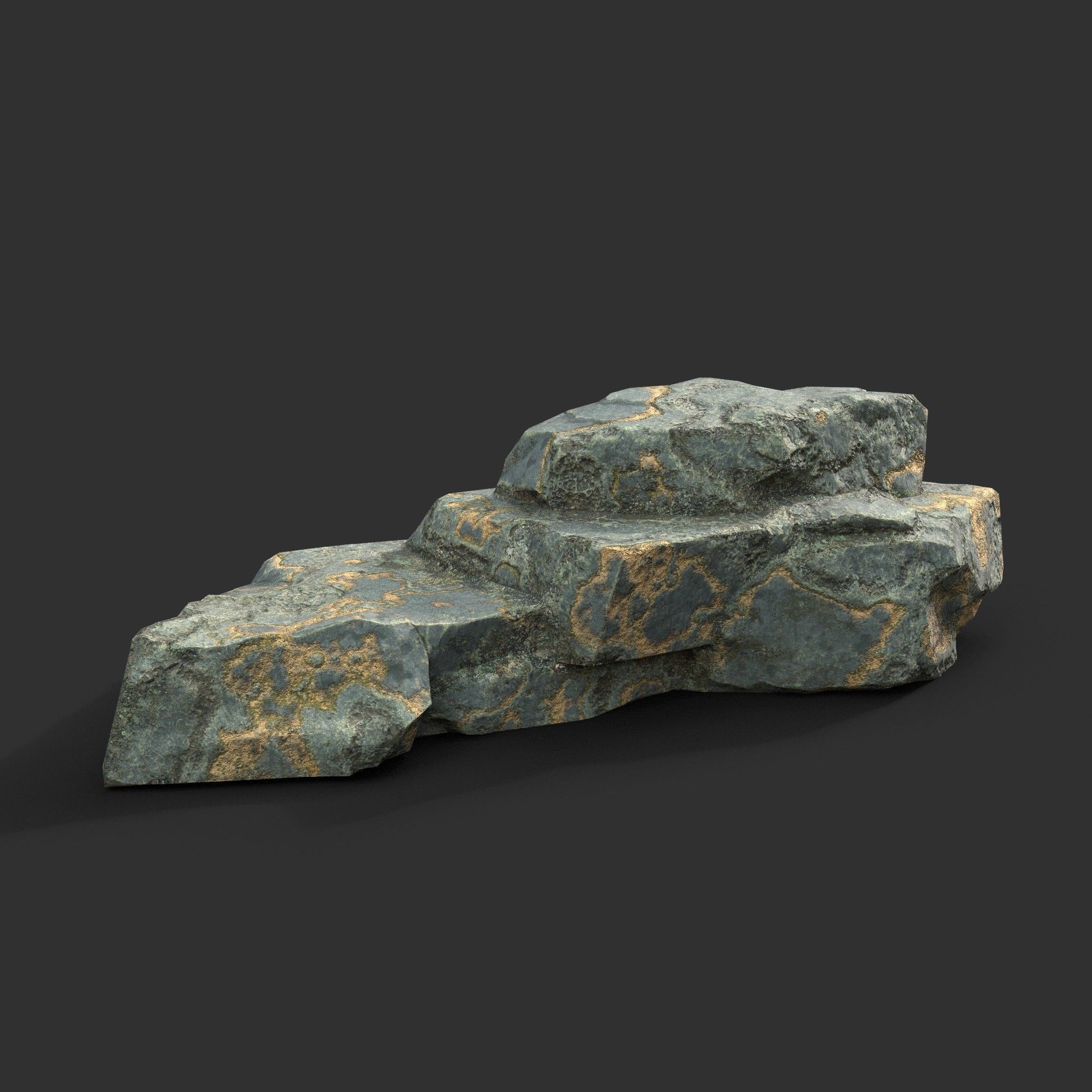 Low poly Big Rock Formation Pack 200928 - Limestone Low-poly 3D model_5