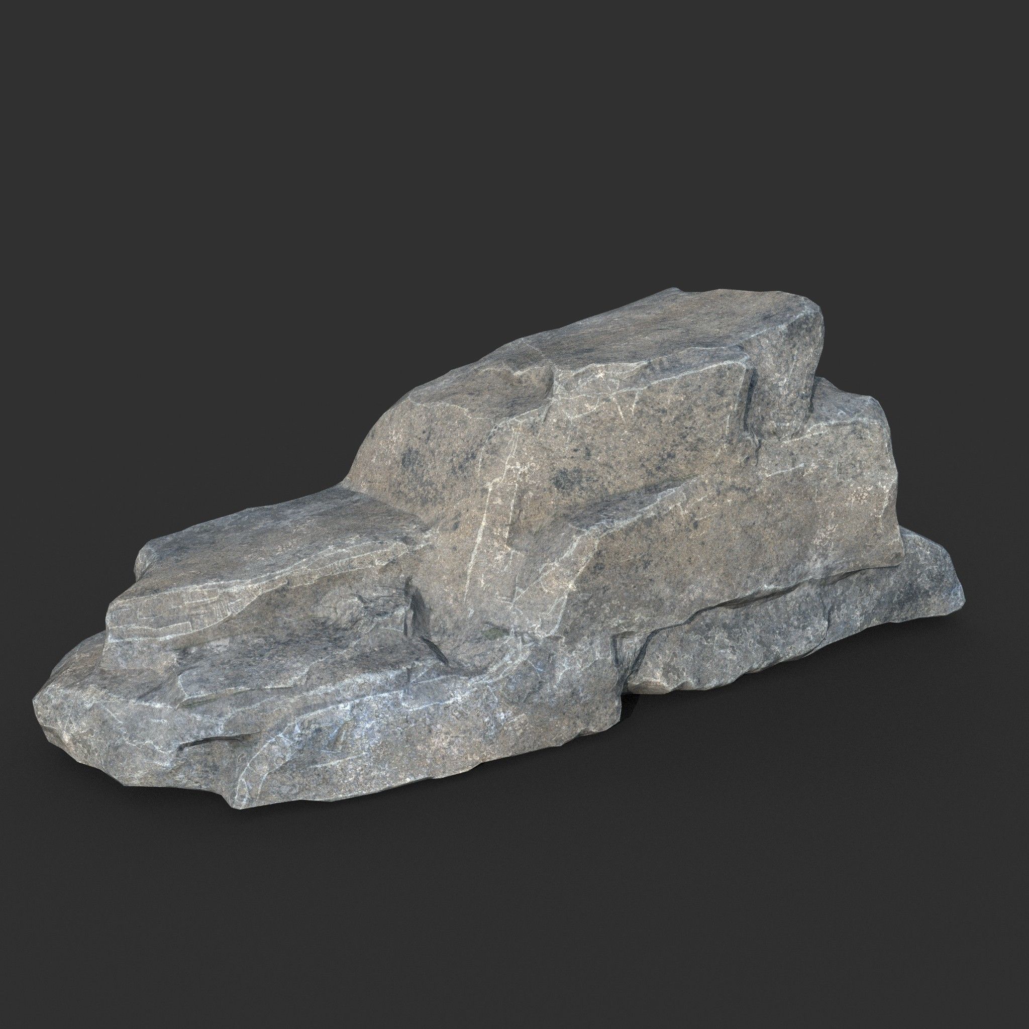 Low poly Big Rock Formation Pack 200928 - Gray Low-poly 3D model_10