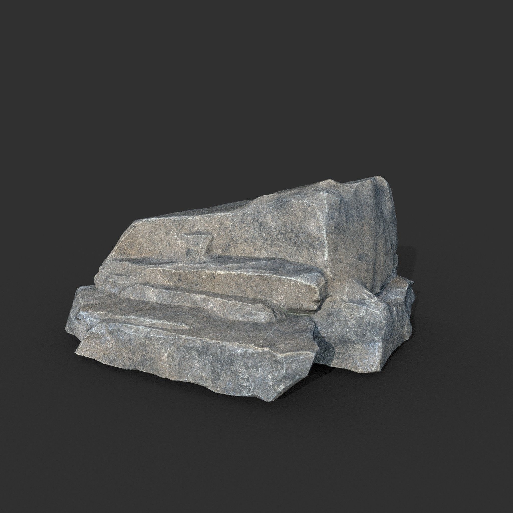 Low poly Big Rock Formation Pack 200928 - Gray Low-poly 3D model_13