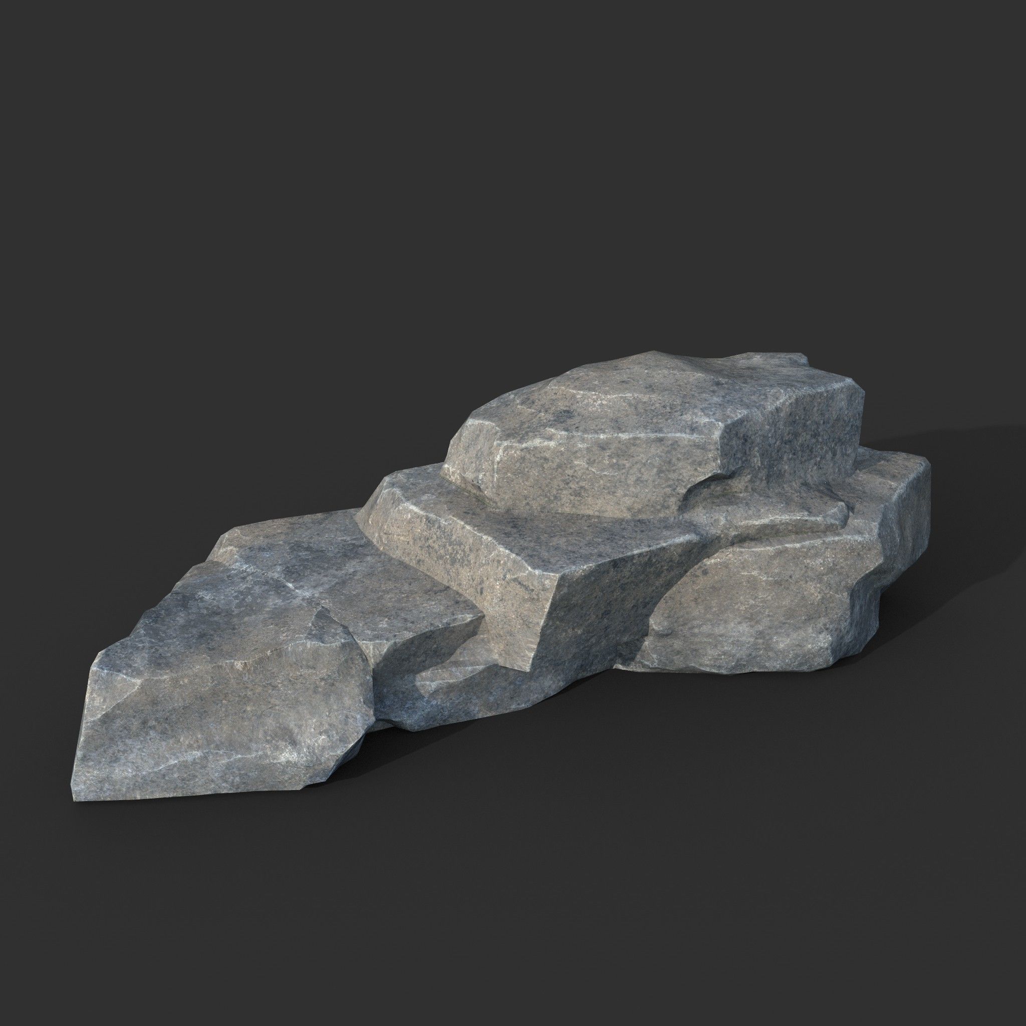 Low poly Big Rock Formation Pack 200928 - Gray Low-poly 3D model_18
