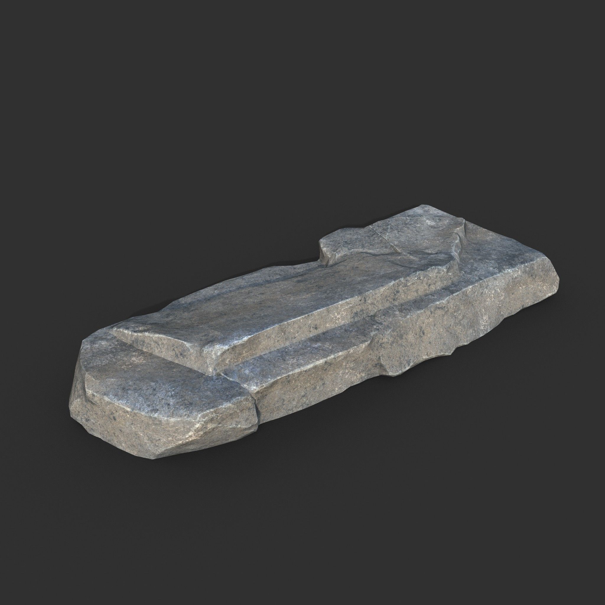 Low poly Big Rock Formation Pack 200928 - Gray Low-poly 3D model_17