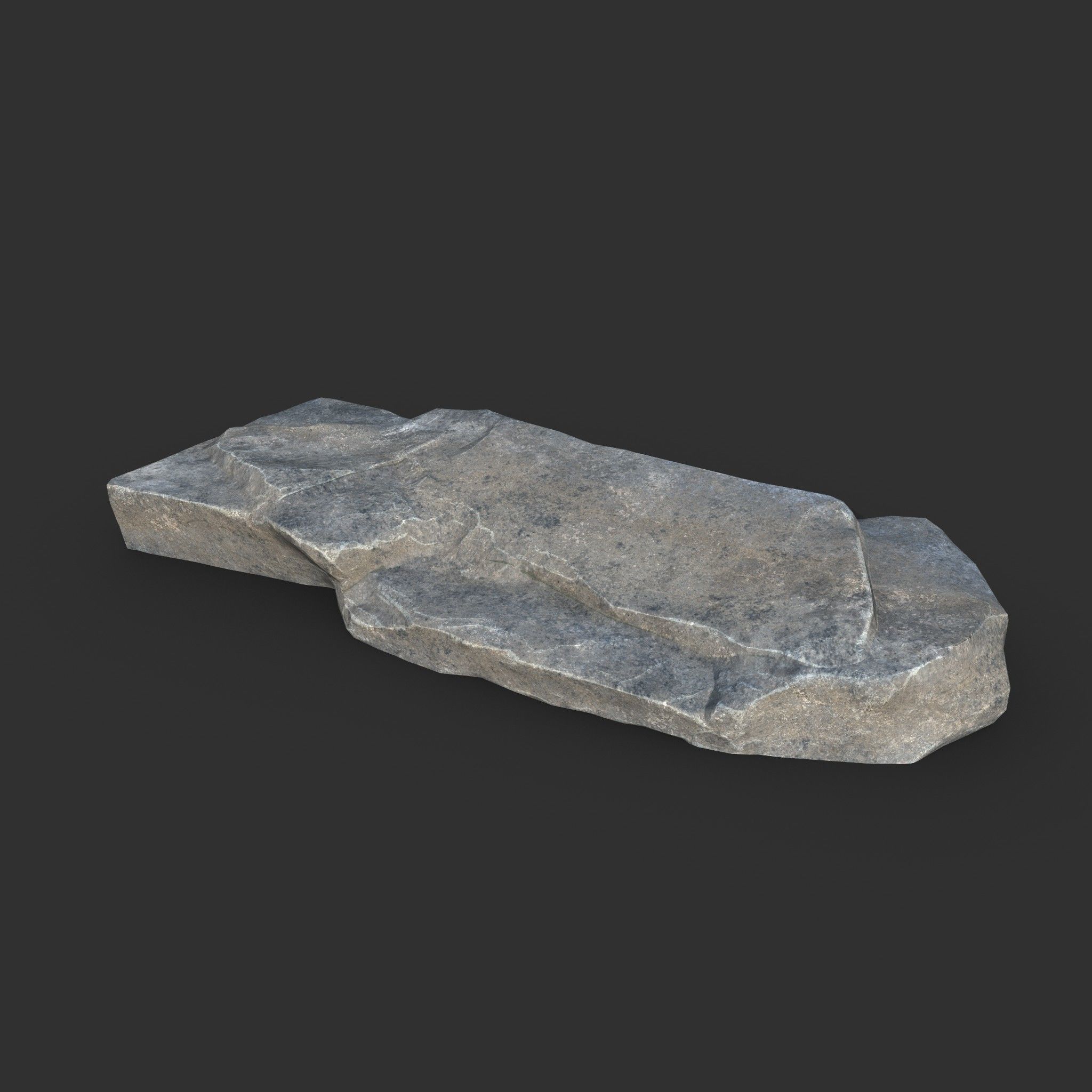 Low poly Big Rock Formation Pack 200928 - Gray Low-poly 3D model_16