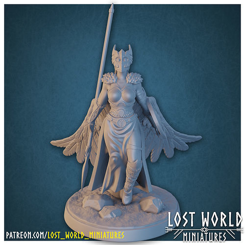 Valkyrie Miniature Supported- Pose G - 3D Printable 3D print model