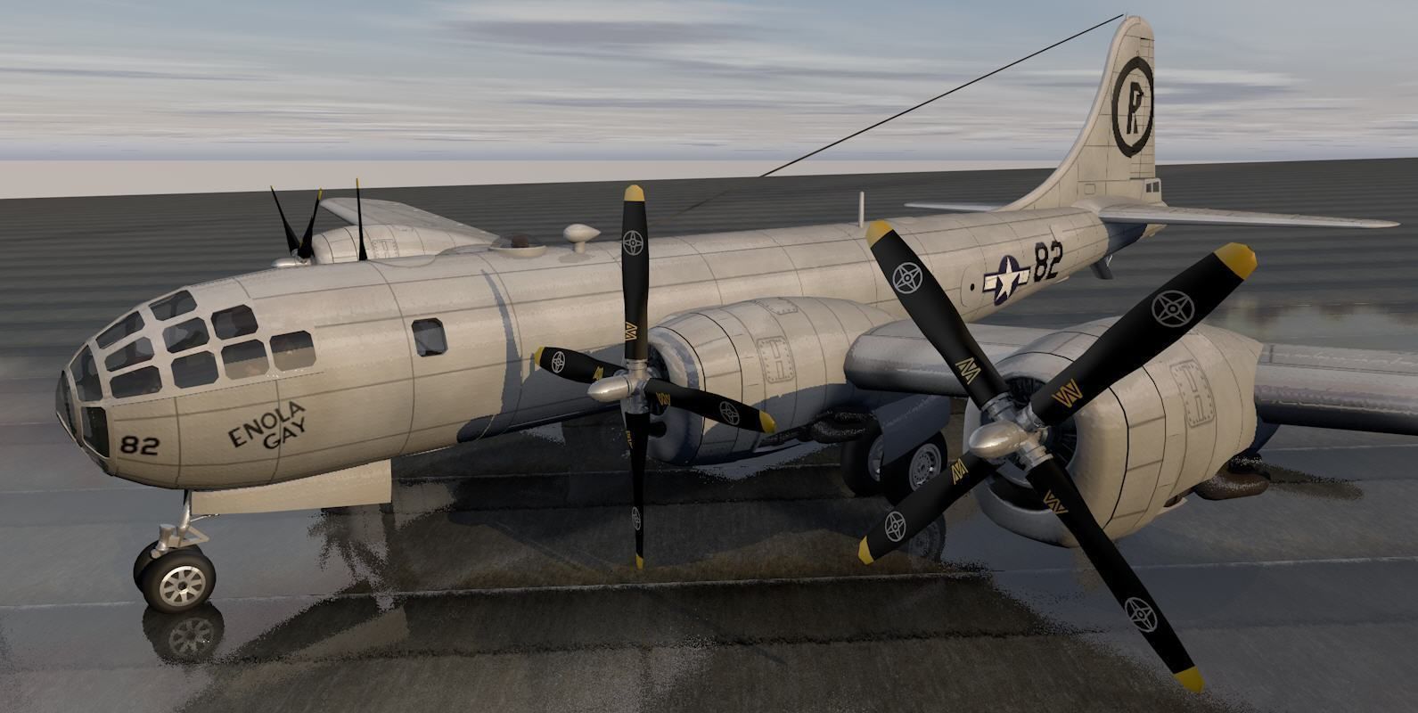 Boeing B-29N Superfortress - NUKE 3D model_11