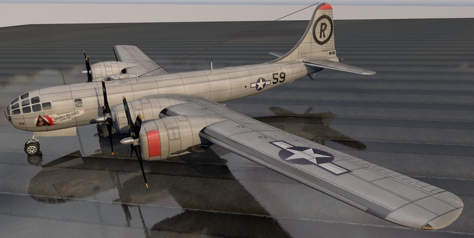 Boeing B-29N Superfortress - NUKE 3D model_1