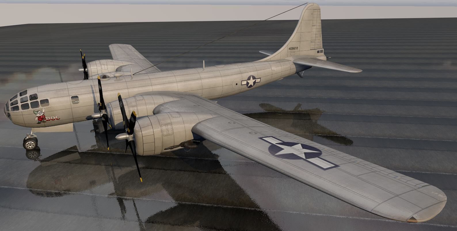 Boeing B-29N Superfortress - NUKE 3D model_2