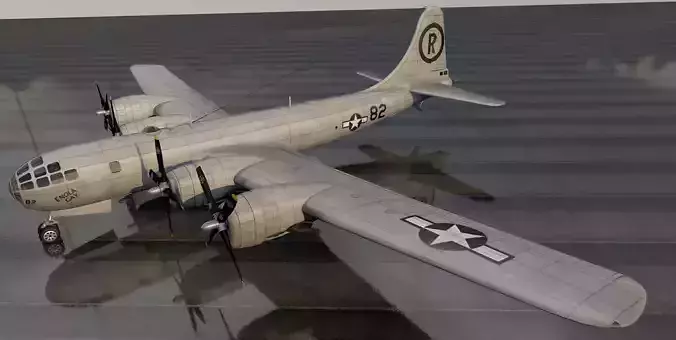 Boeing B-29N Superfortress - NUKE 3D model