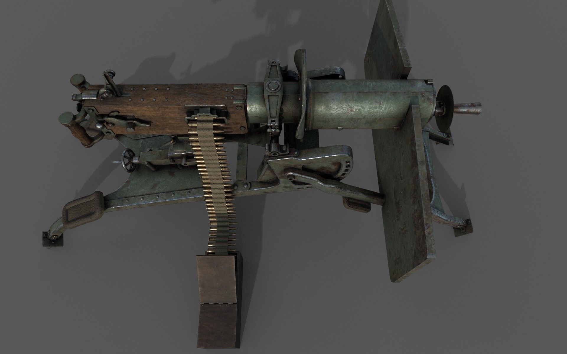 Maschinengewehr 08 -MG08 Low-poly 3D model_9