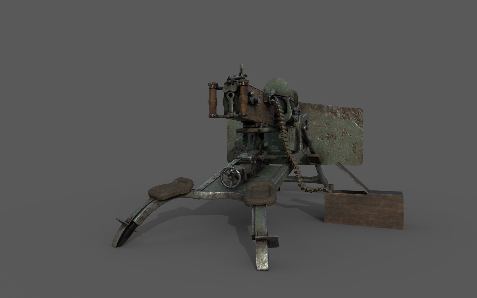 Maschinengewehr 08 -MG08 Low-poly 3D model_8