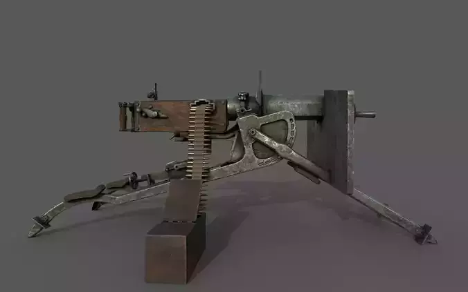 Maschinengewehr 08 -MG08 Low-poly 3D model