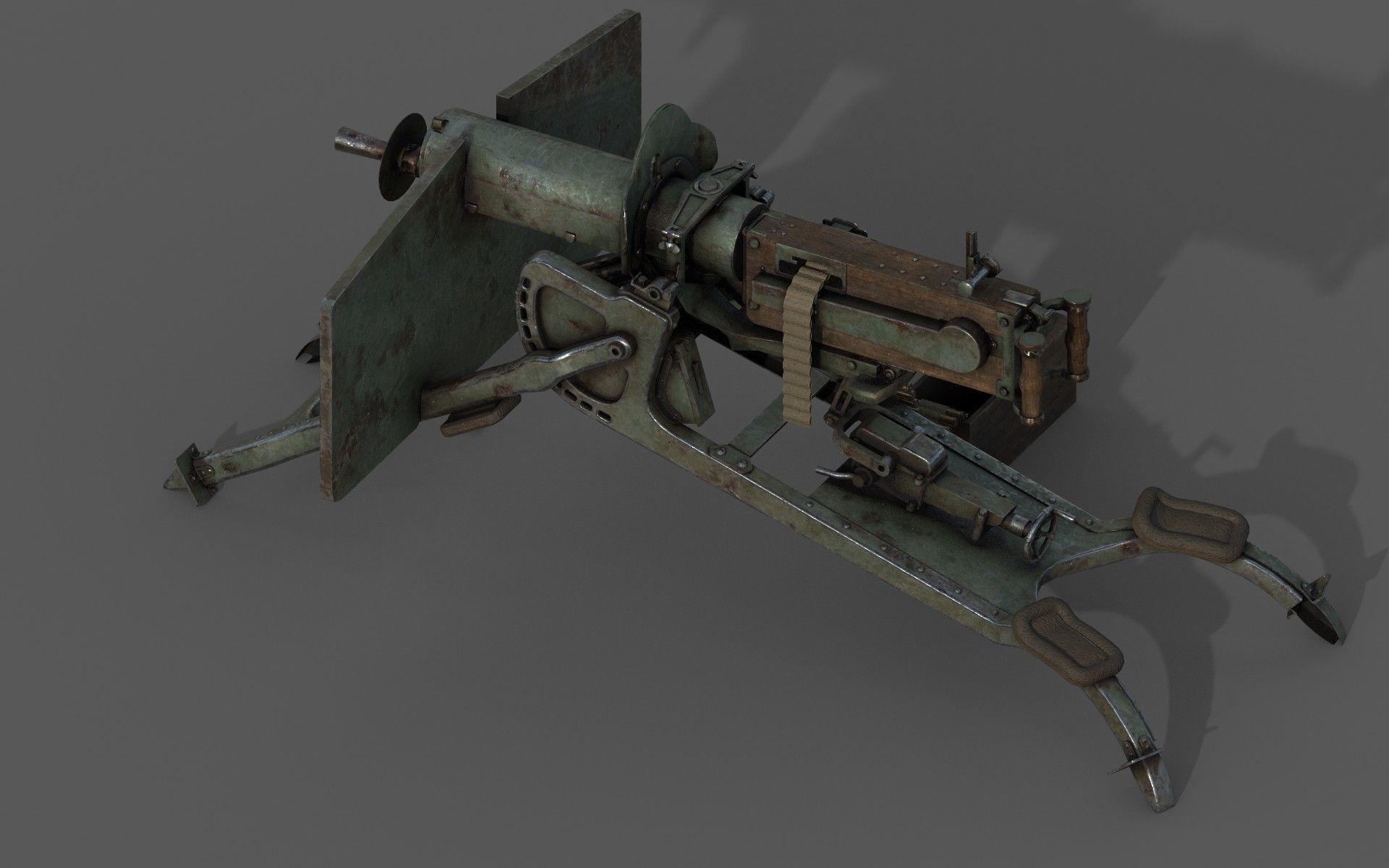 Maschinengewehr 08 -MG08 Low-poly 3D model_5