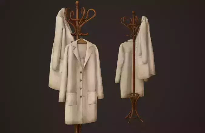 Hospital Coat Rack - PBR Game Ready Low-poly 3D model