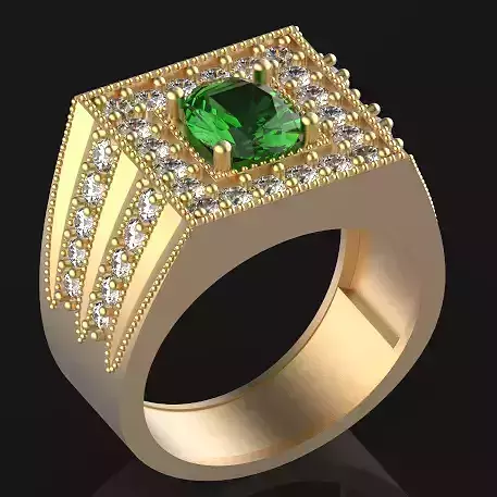 man ring Silver Gold  Print