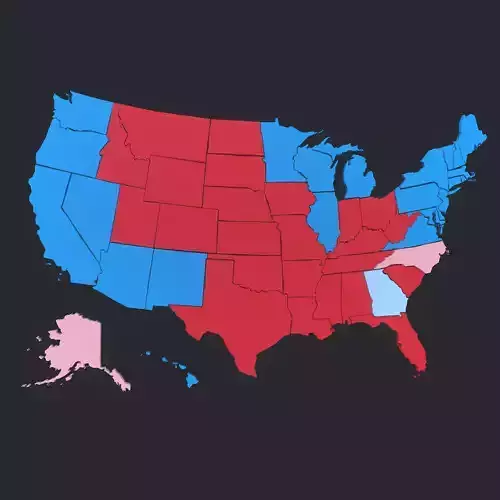 Us Election Map 2020 Low-poly 3D model